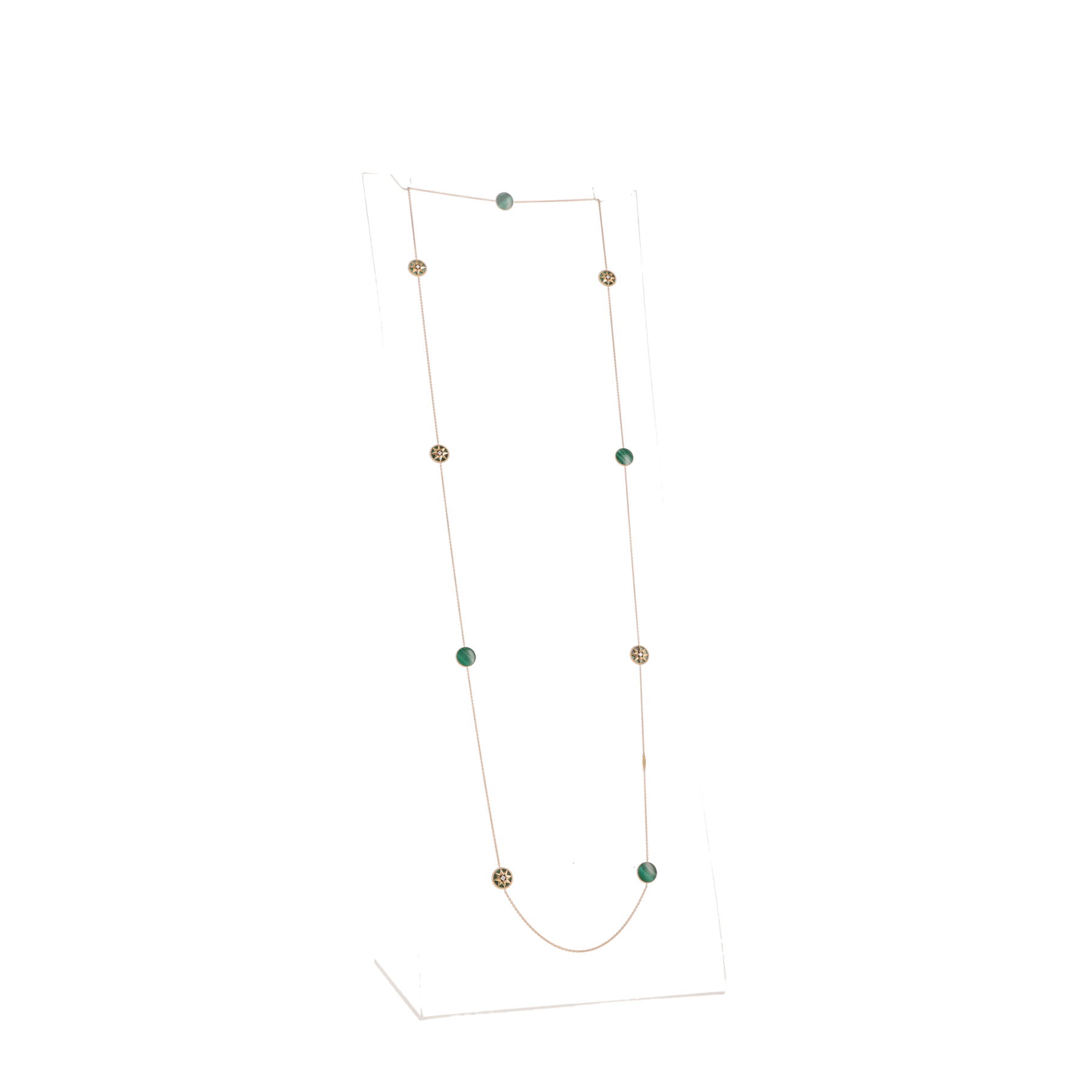Dior Rose des vents long necklace in yellow gold, malachite and diamonds