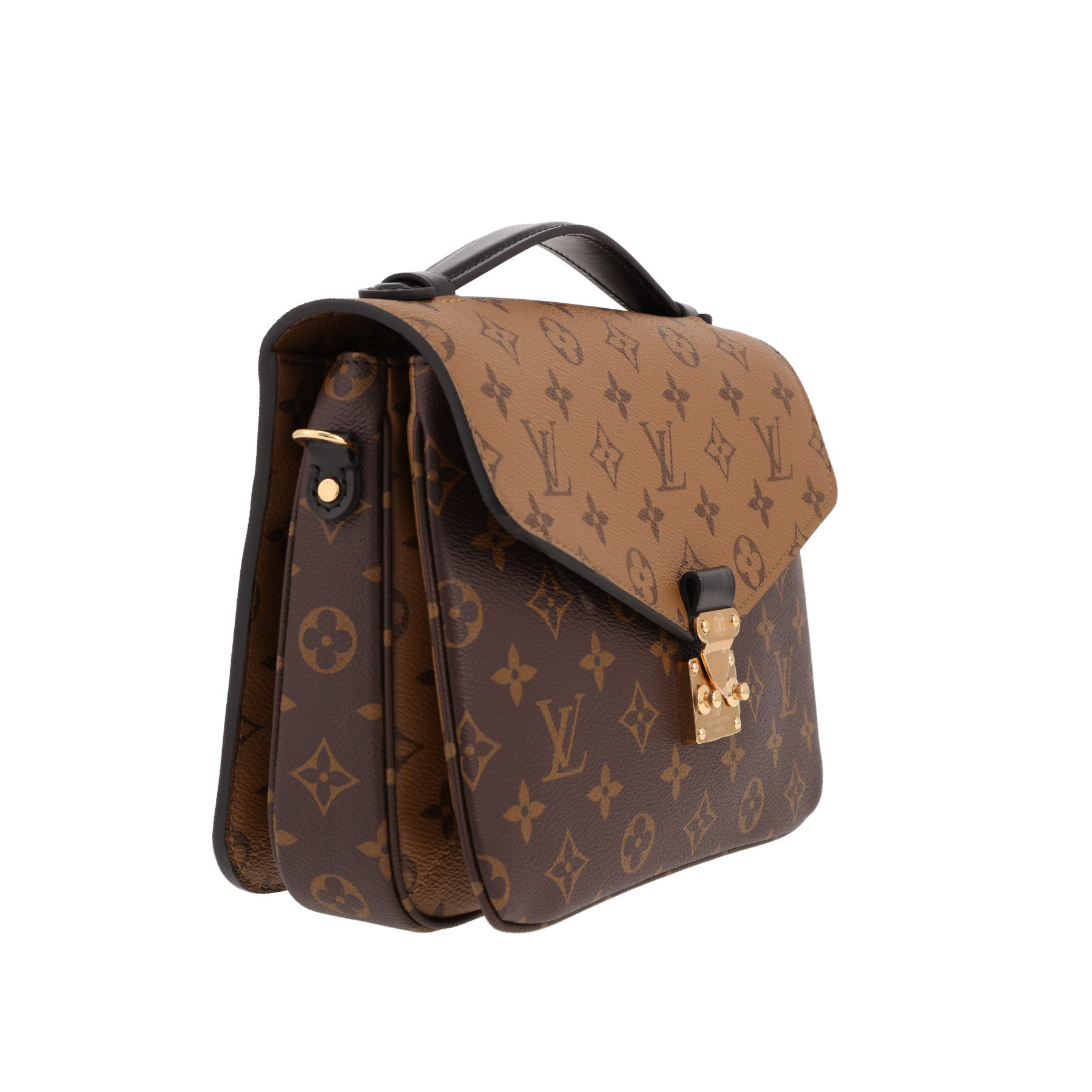 Borsa a tracolla Louis Vuitton  Metis in tela monogram bicolore marrone e pelle nera