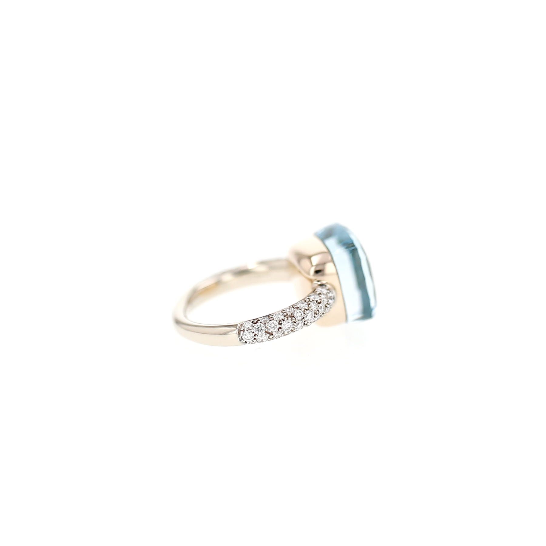 Pomellato Nudo Maxi ring in pink gold, topaz and diamonds