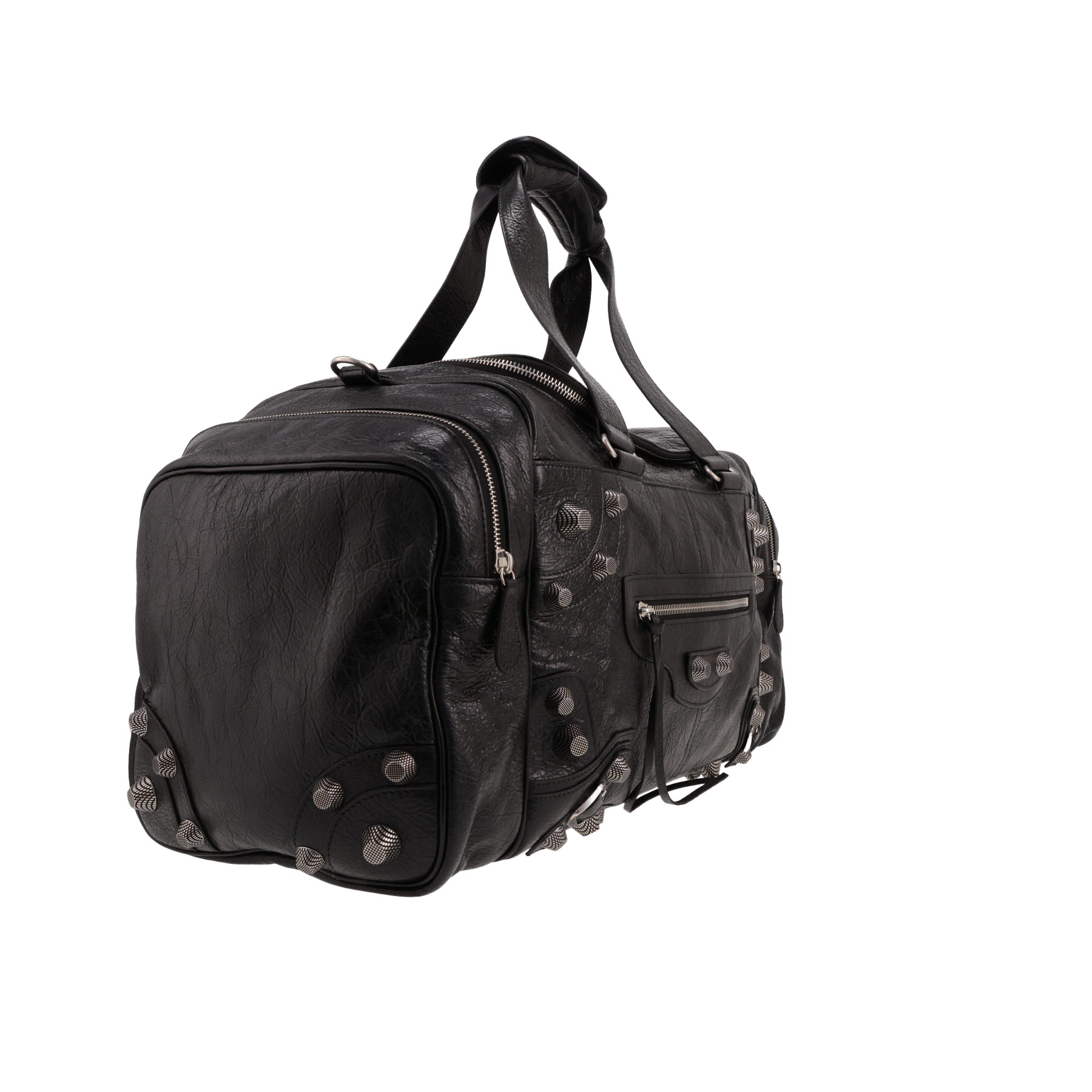 Balenciaga  City travel bag  in black burnished leather