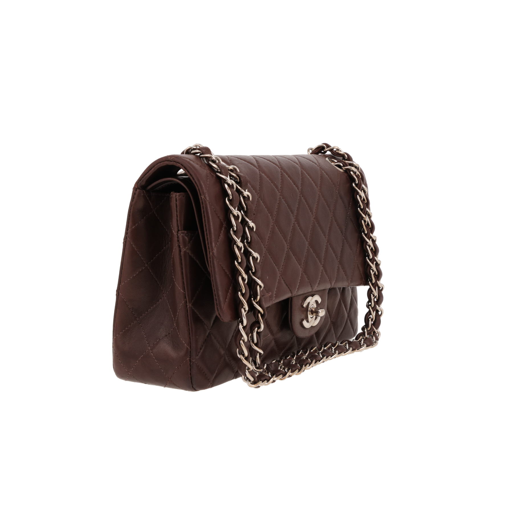 Chanel Timeless Classic handbag in brown quilted leather