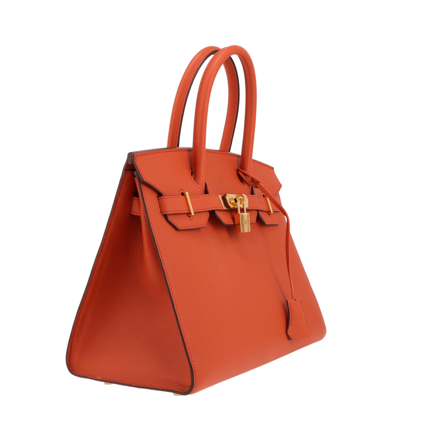 Bolso de mano Hermès  Birkin 30 cm en cuero epsom naranja