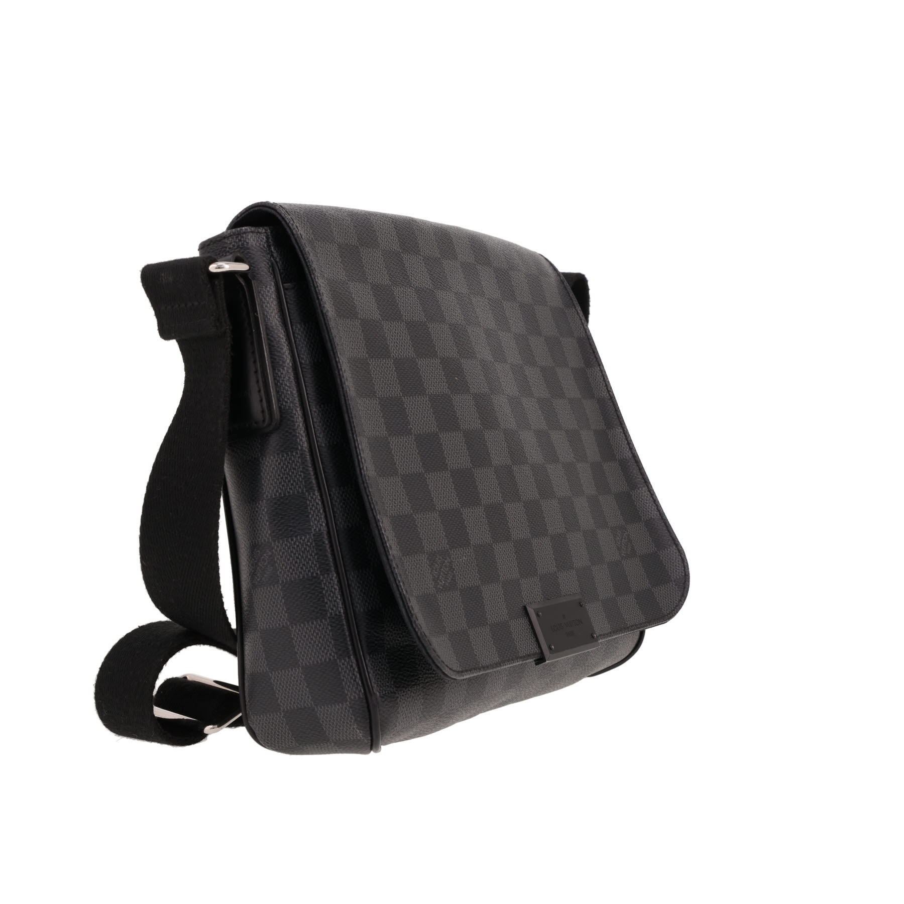 Borsa a tracolla Louis Vuitton  District in tela a scacchi grigio Graphite