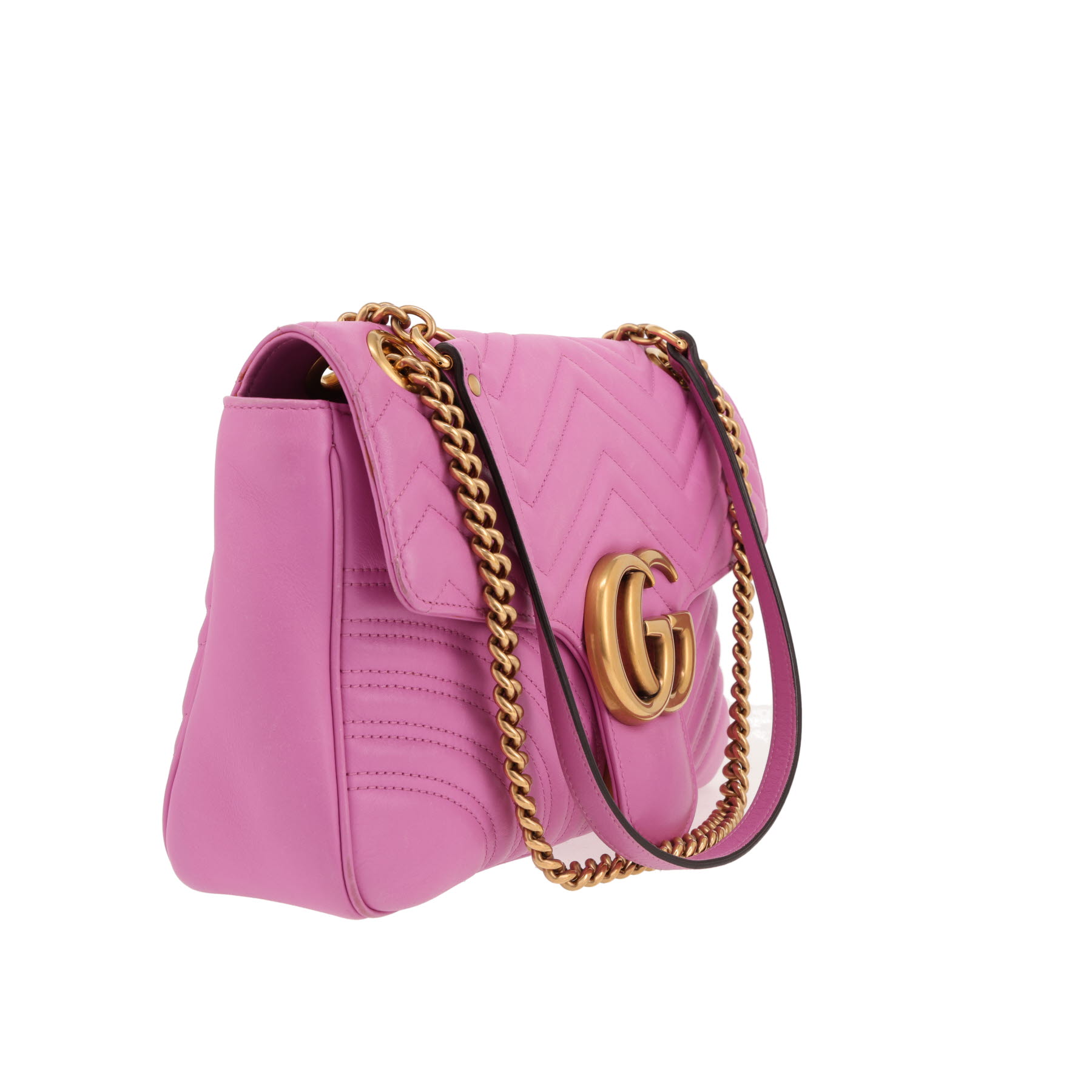 Borsa a tracolla Gucci  GG Marmont in pelle trapuntata rosa