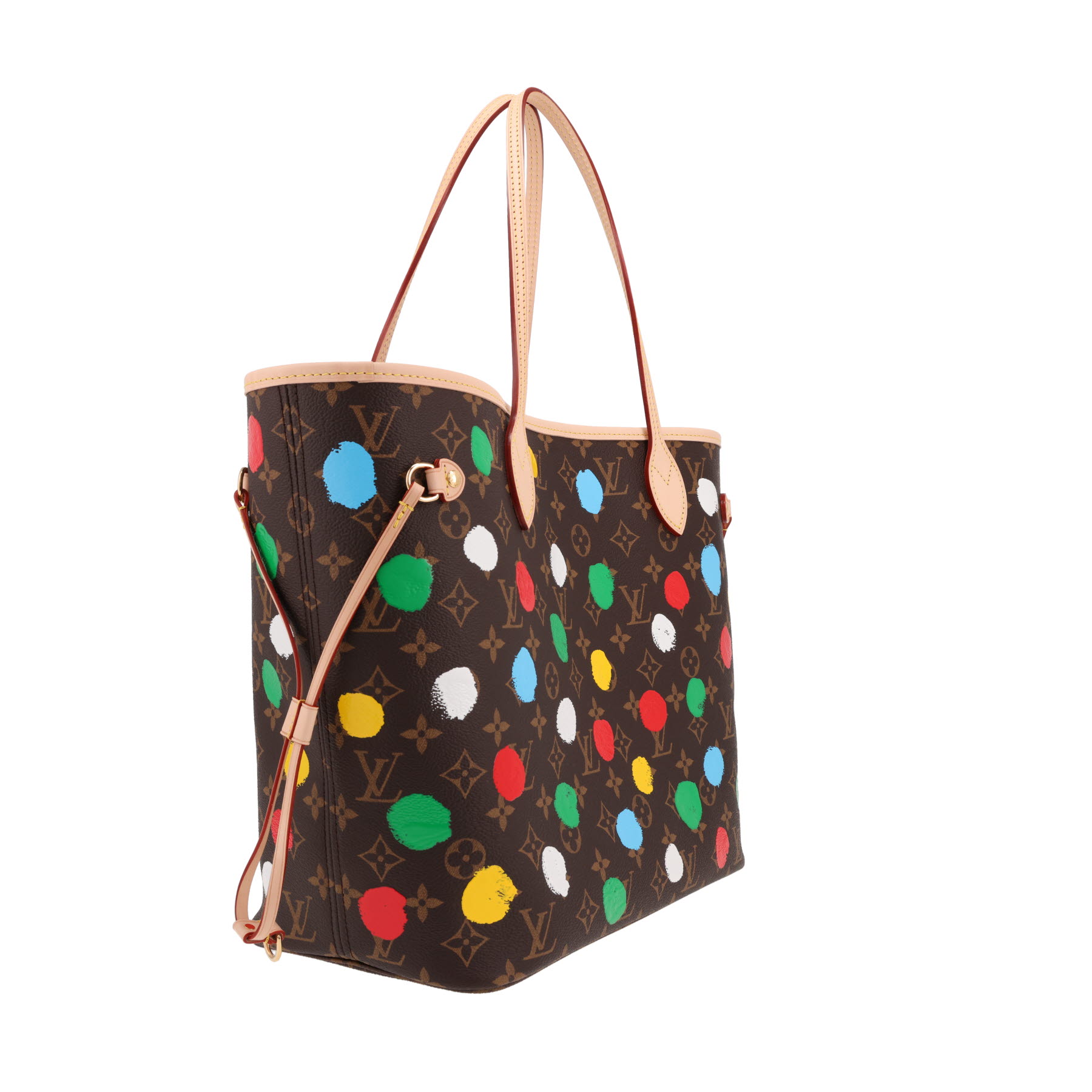 Louis Vuitton  Neverfull Editions Limitées medium model  shopping bag  monogram canvas  and natural leather