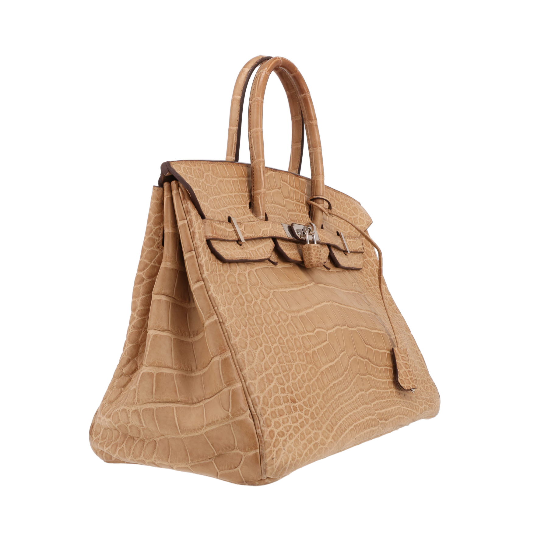 Bolso de mano Hermès  Birkin 35 cm en aligátor beige
