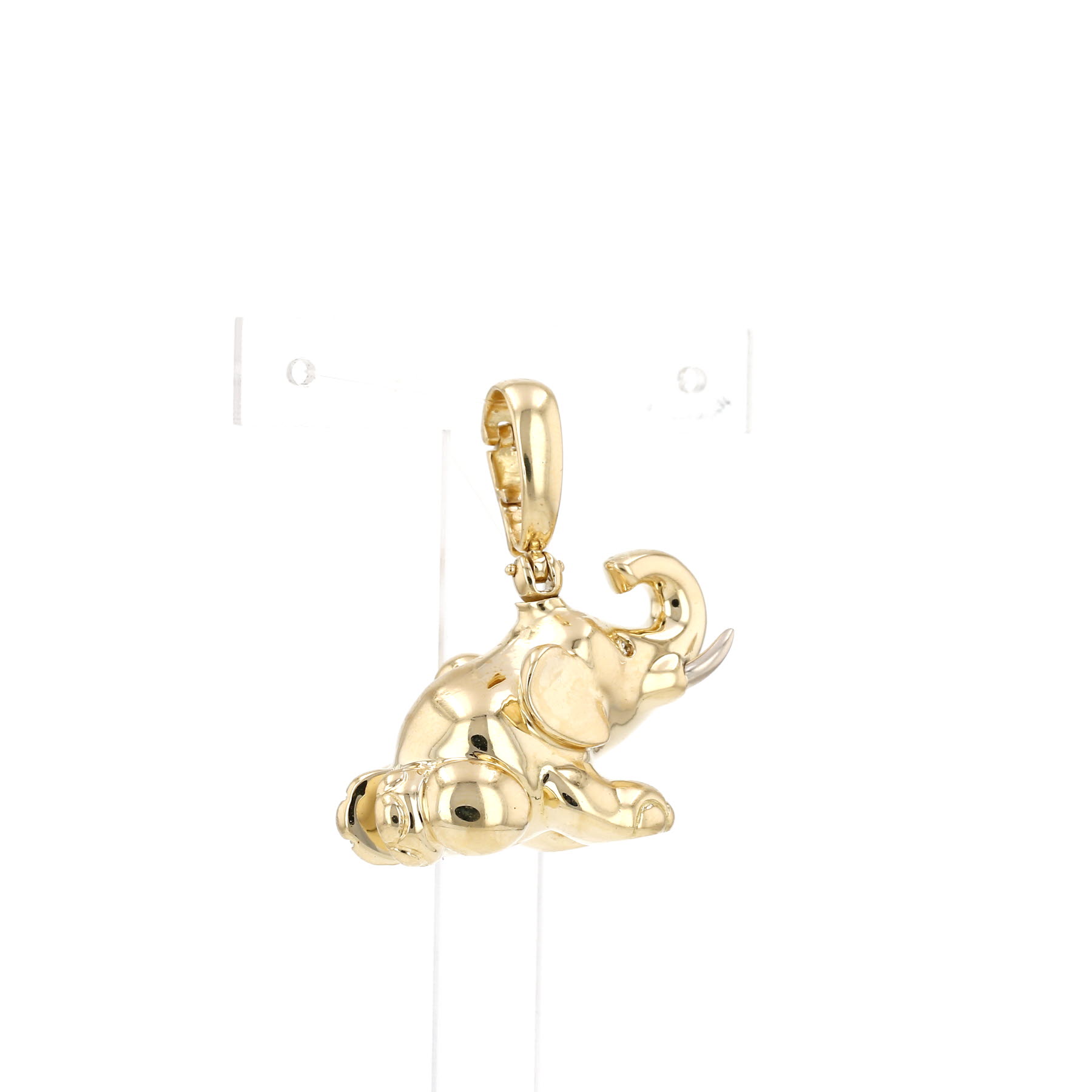 Fred elephant pendant in yellow gold, white gold and diamonds