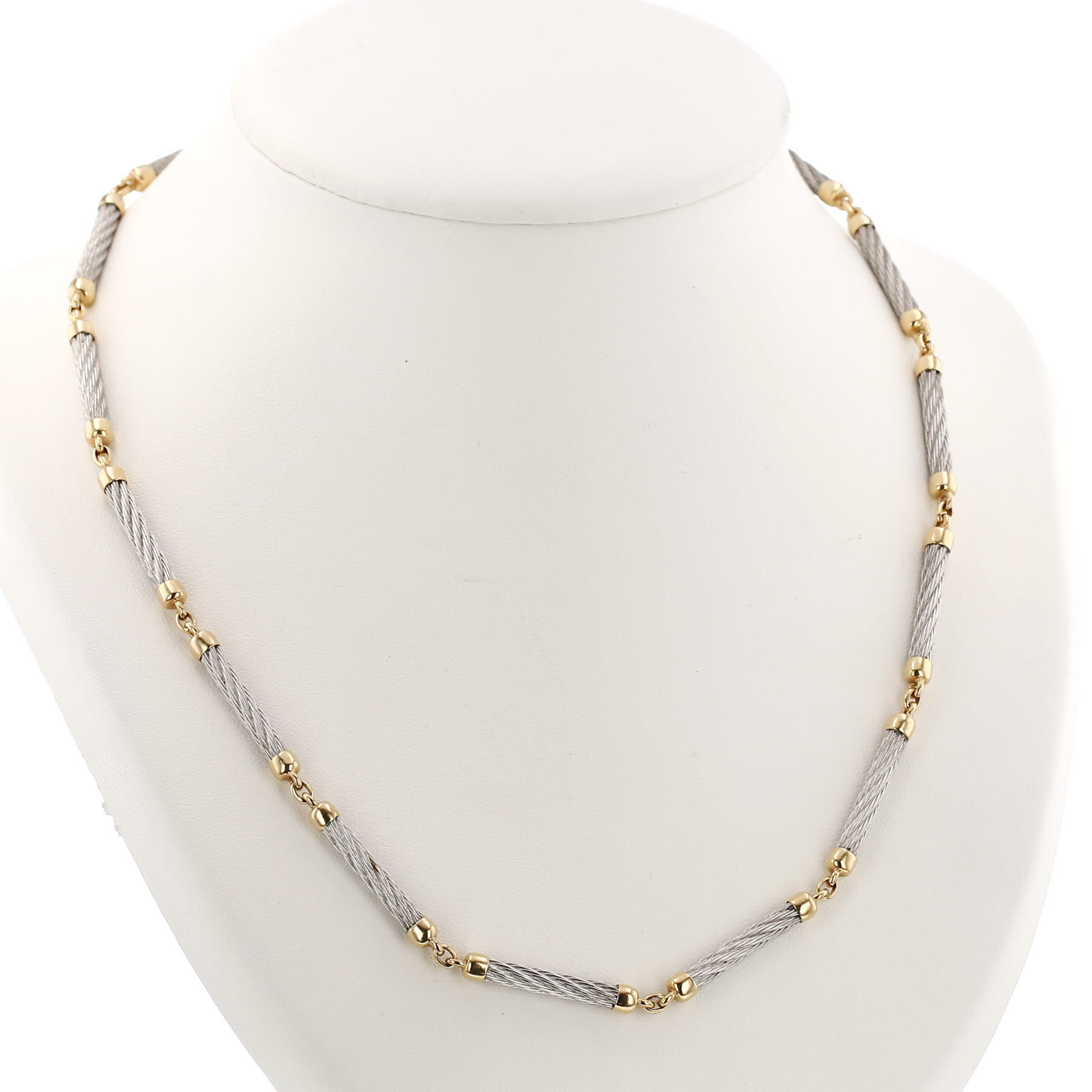 Fred Force 10  1980's necklace in yellow gold and stainless steel