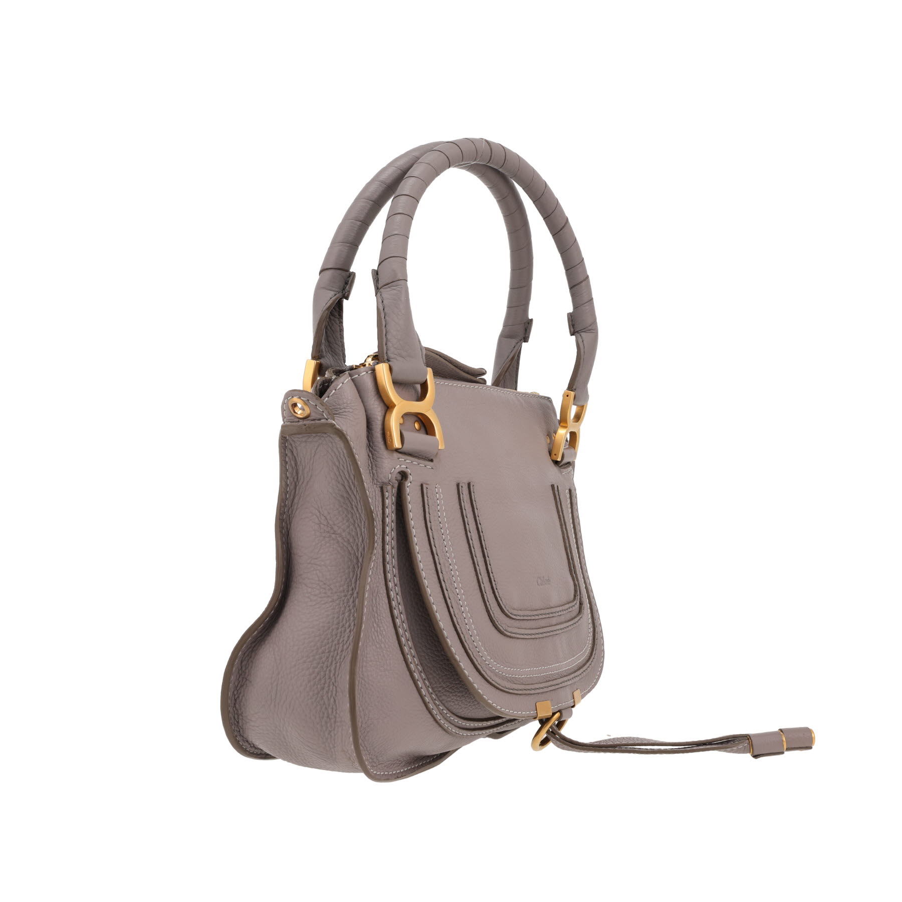 Chloé  Marcie handbag  in grey grained leather