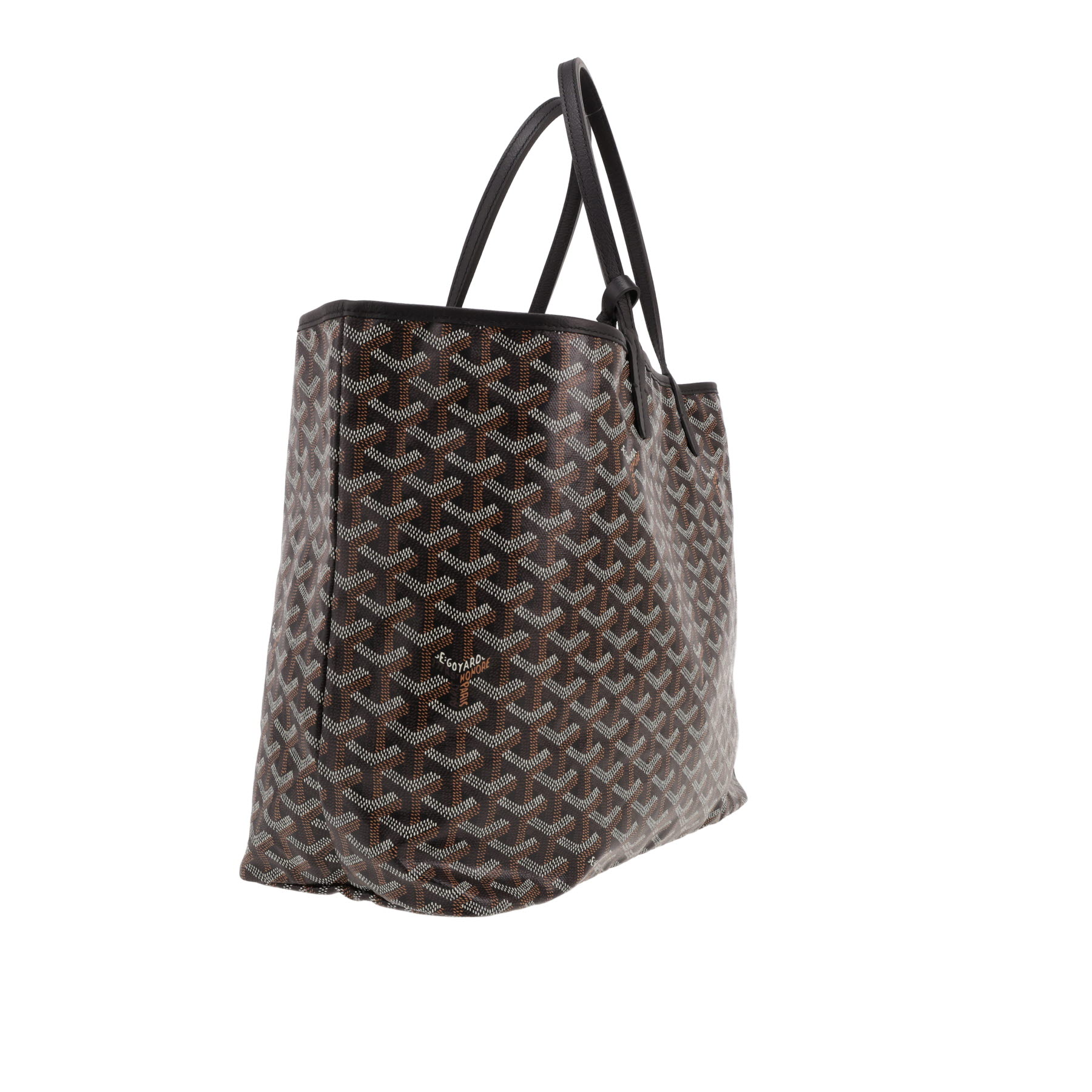 Sac cabas Goyard  Saint-Louis en toile Goyardine noire et cuir noir