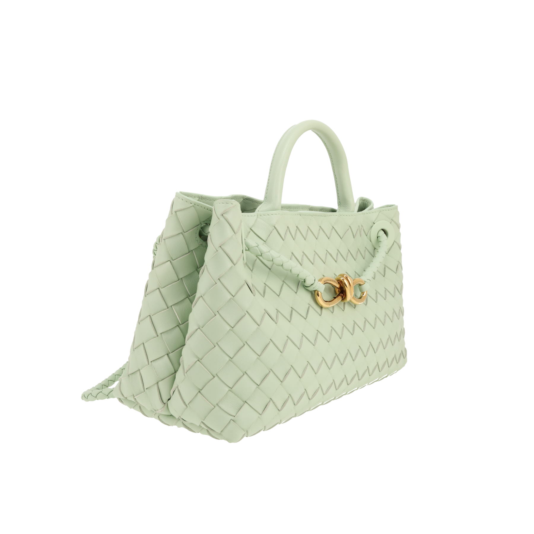 Sac à main Bottega Veneta  Andiamo East-West en cuir intrecciato vert