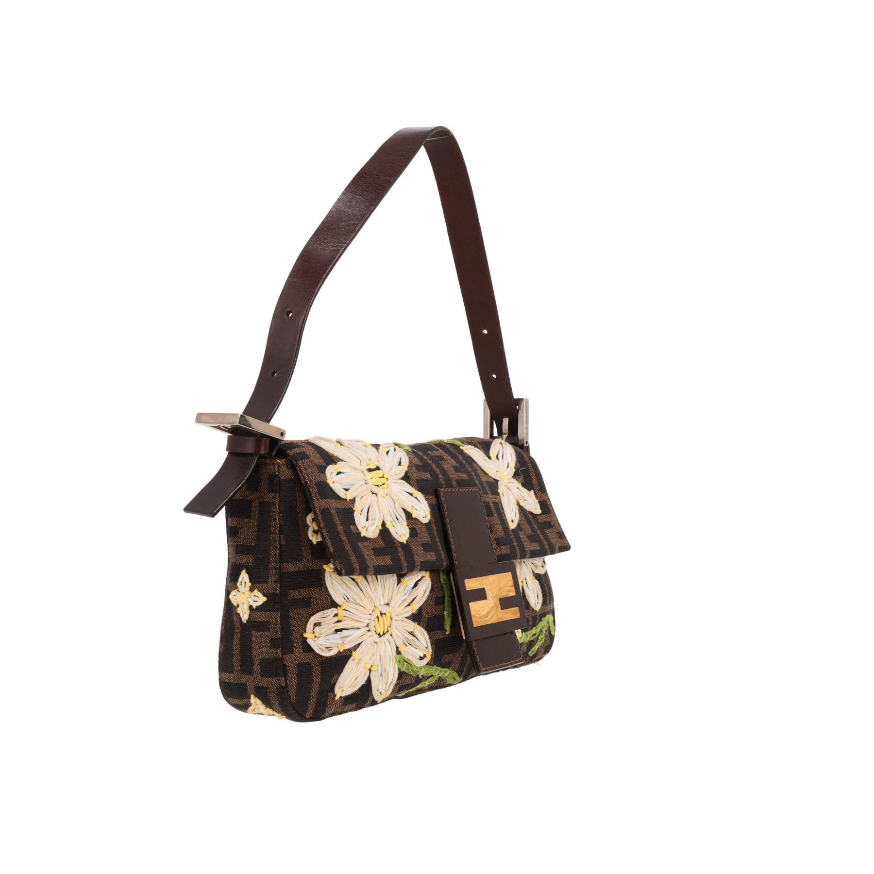 Fendi  Baguette handbag  in brown logo canvas