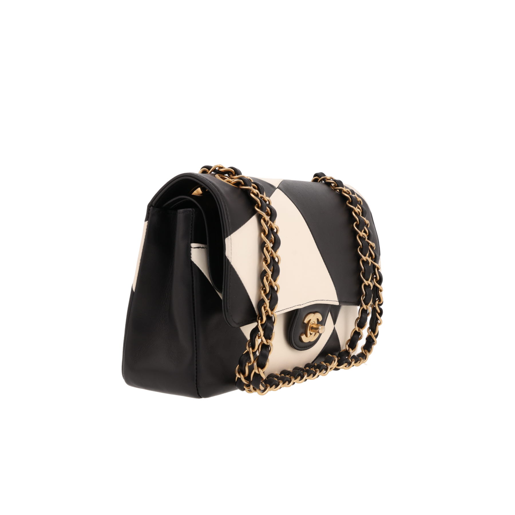 Chanel Timeless handbag in two-tone Noir and Blanc leather