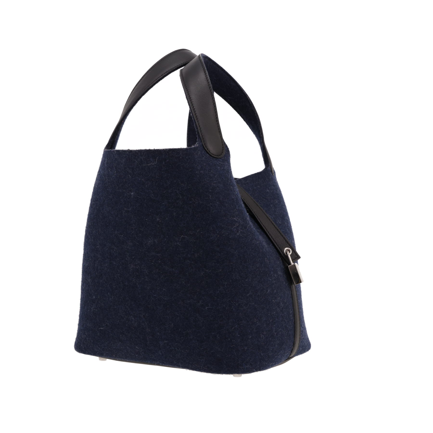 Hermès  Picotin 22 cm handbag  in black Swift leather  and indigo blue felt