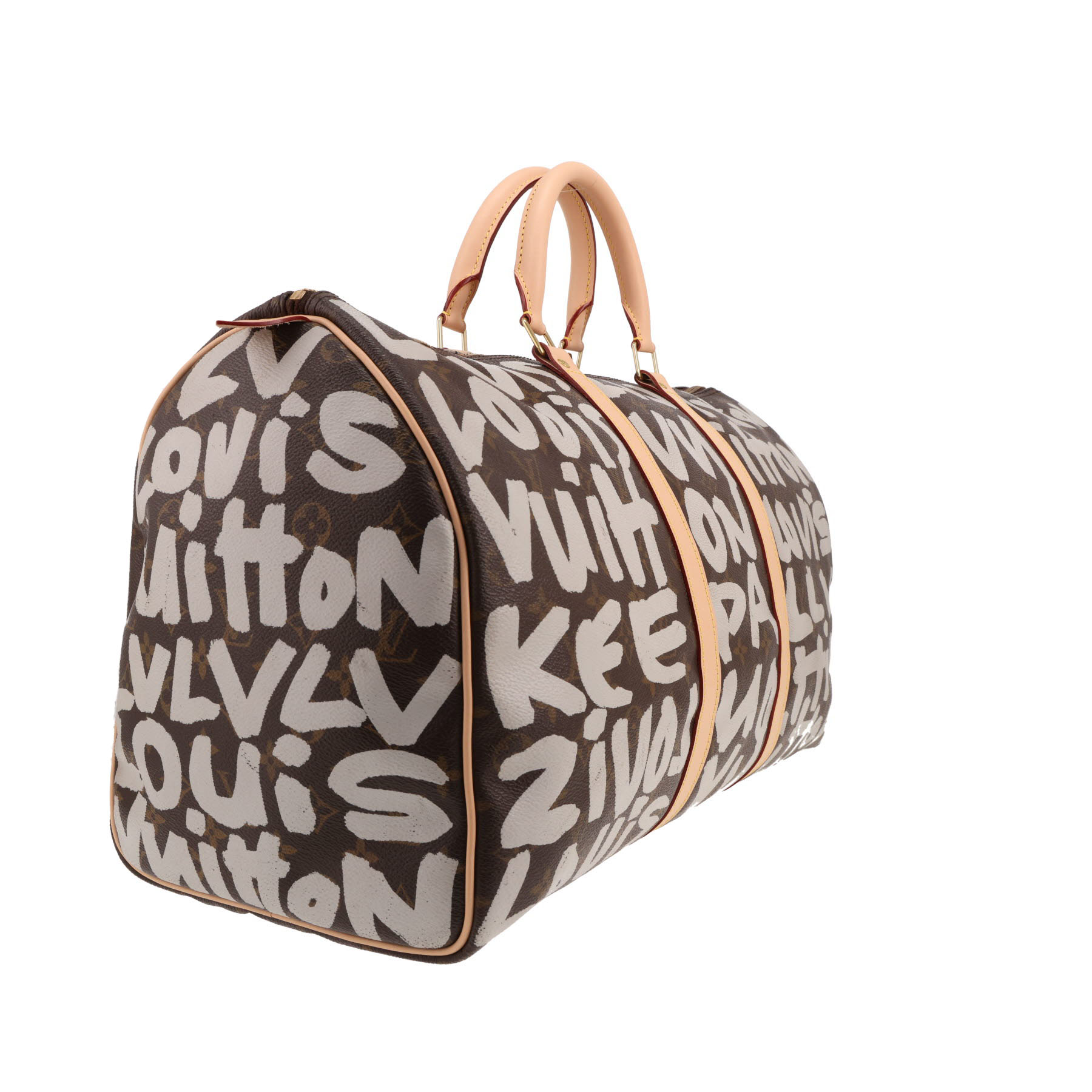 Sac de week end Louis Vuitton  Keepall Graffiti Editions Limitées Stephen Sprouse  en toile monogram marron