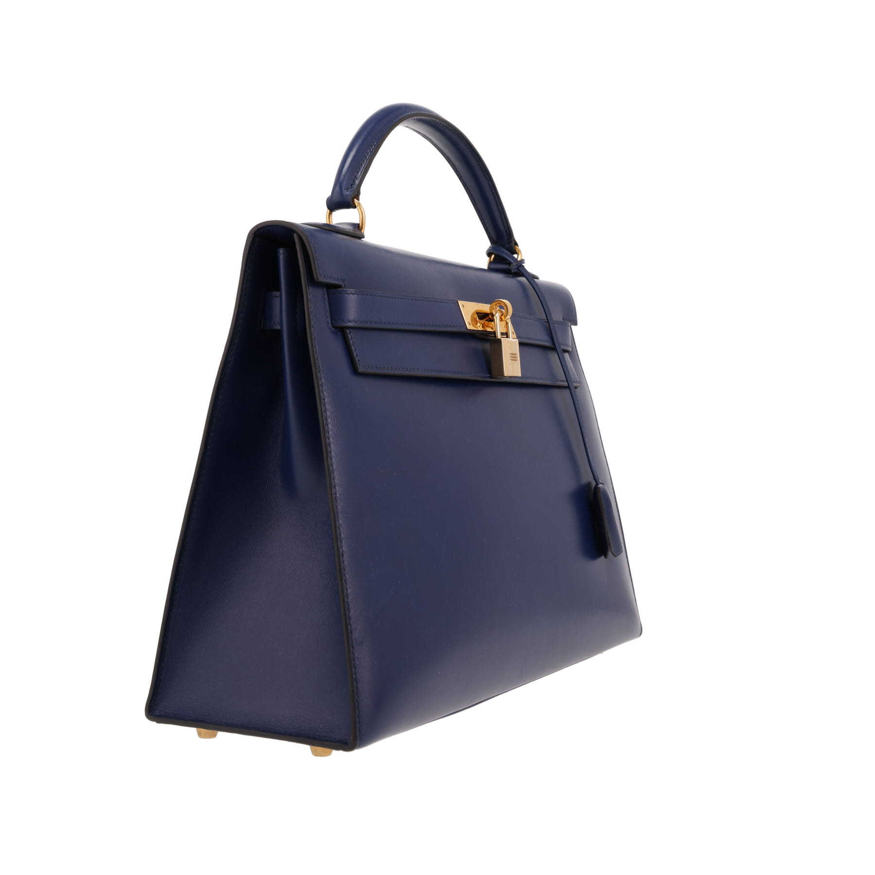 Hermès Kelly 32 cm handbag in royal blue box leather