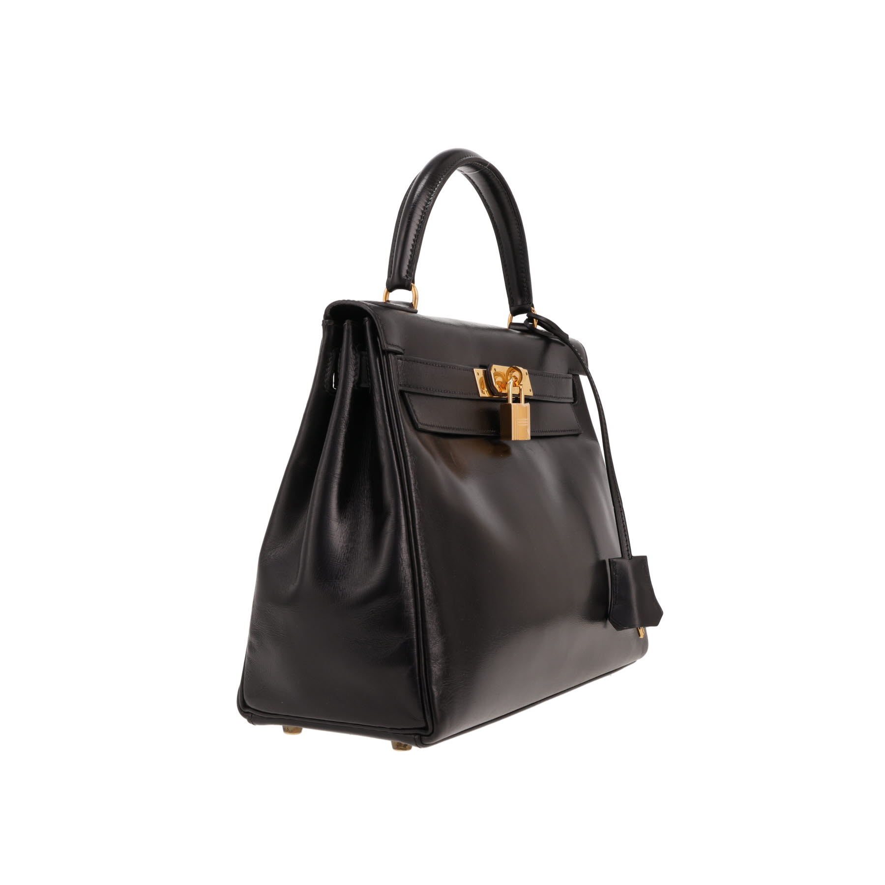 Hermès Kelly 28 cm handbag in Noir box leather