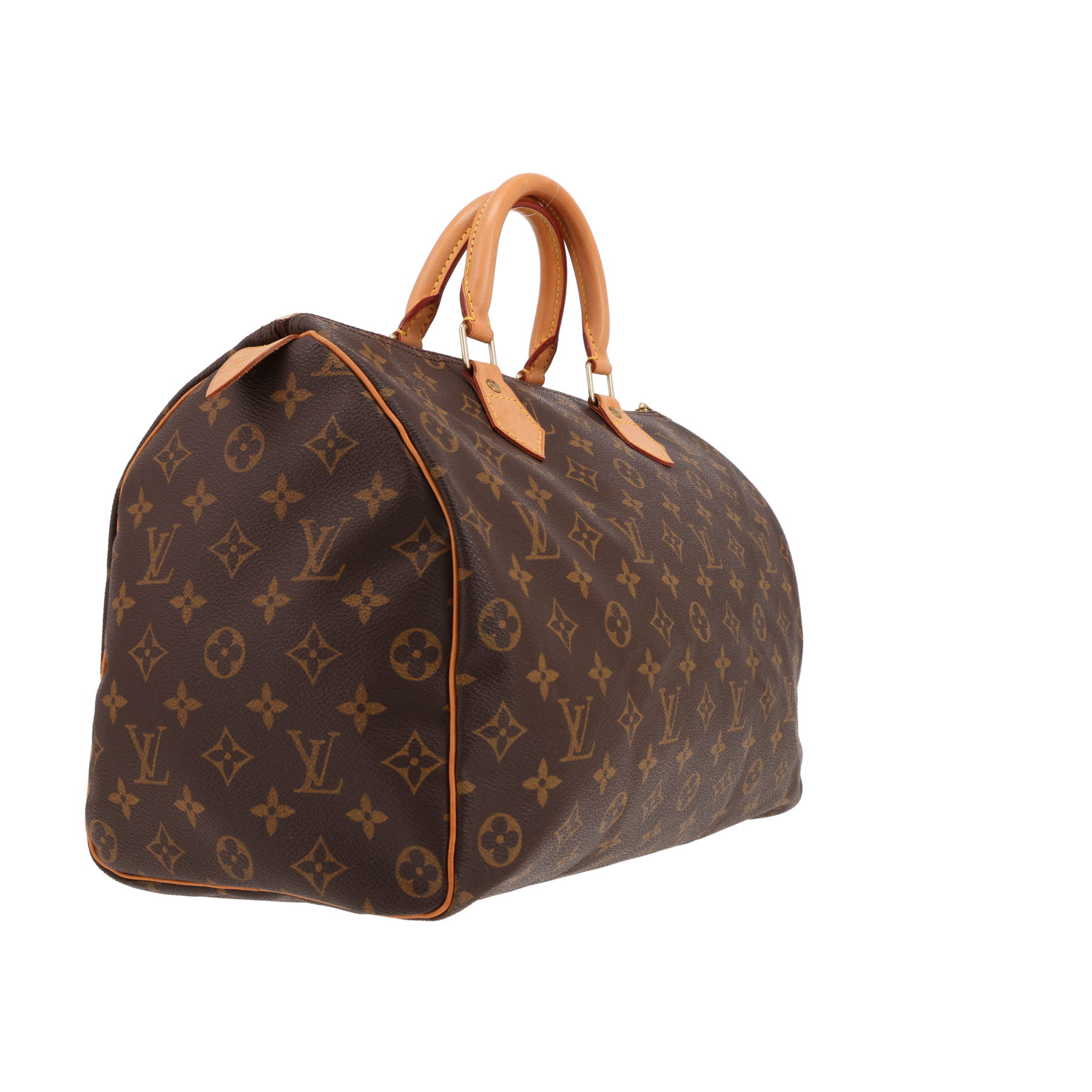 Louis Vuitton  Speedy 35 handbag  monogram canvas  and natural leather