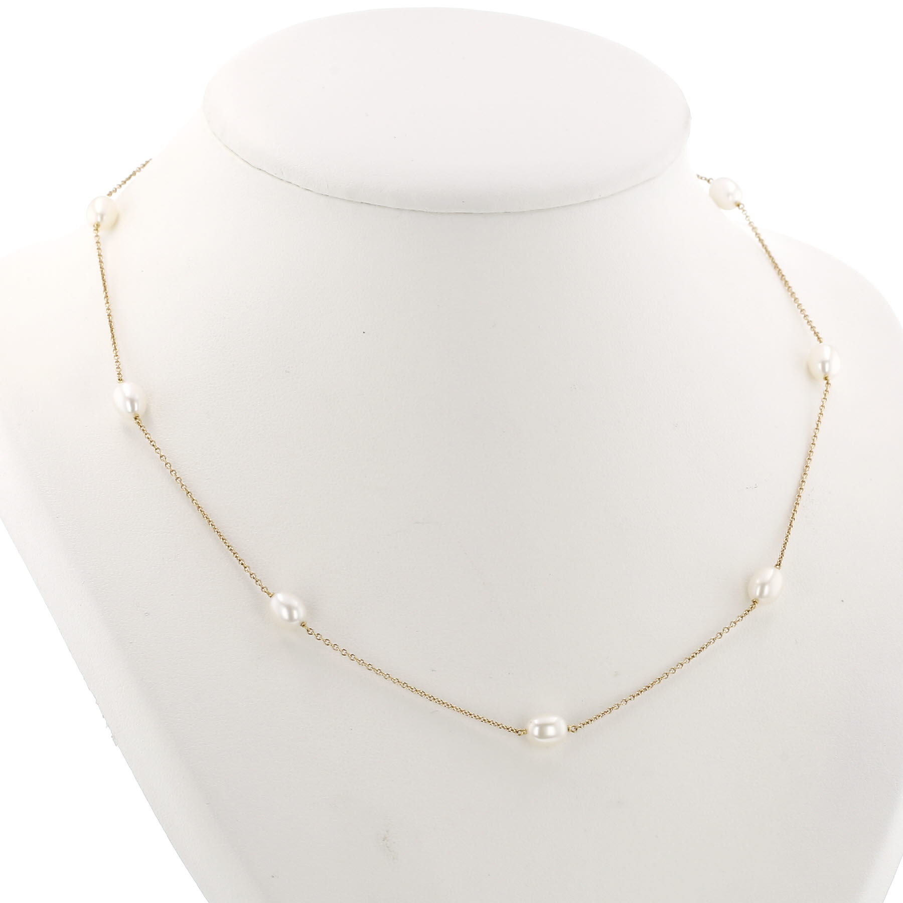 Collier Tiffany & Co  en or jaune et perles de culture