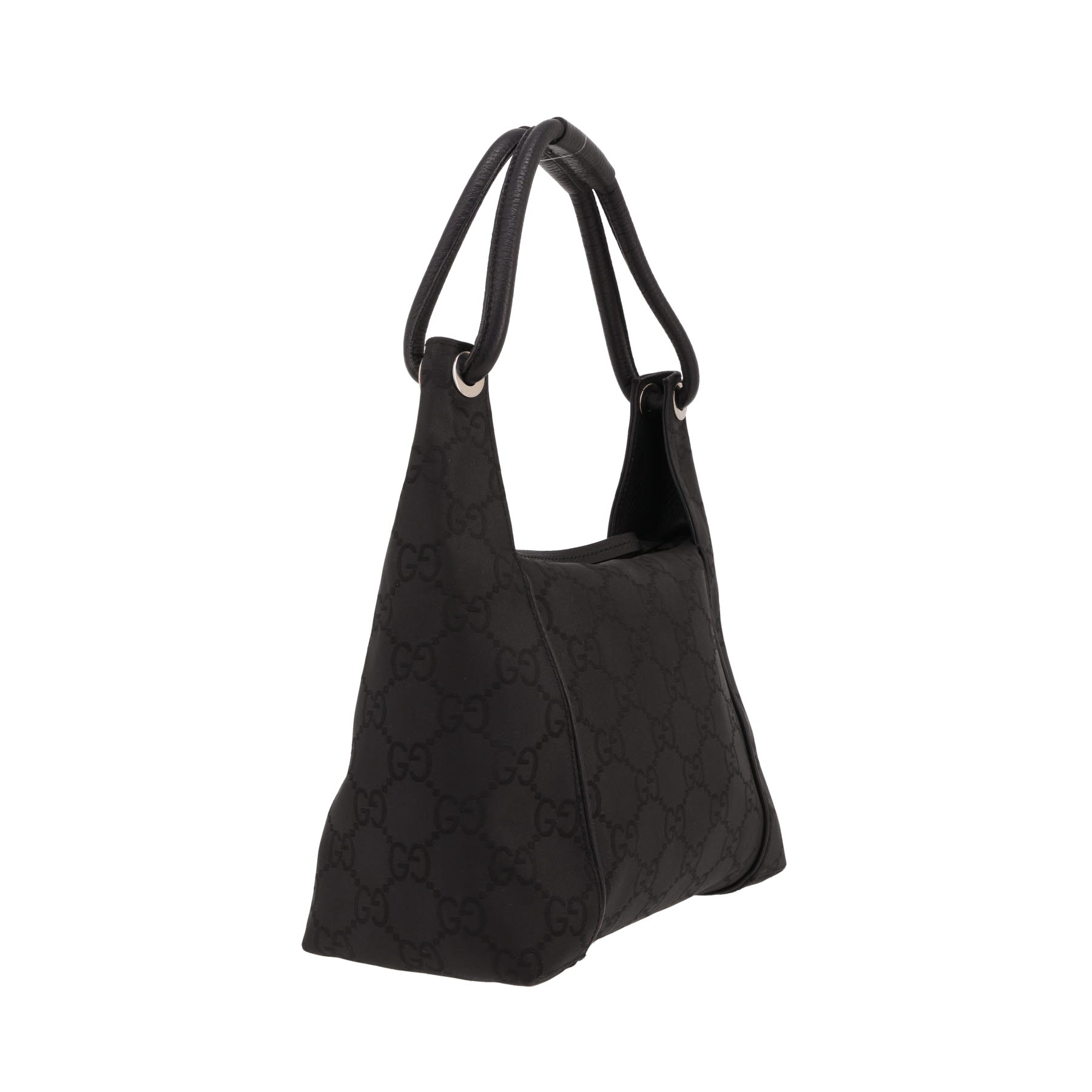 Gucci  Gucci Vintage handbag  in black "sûpreme GG" canvas  and black leather