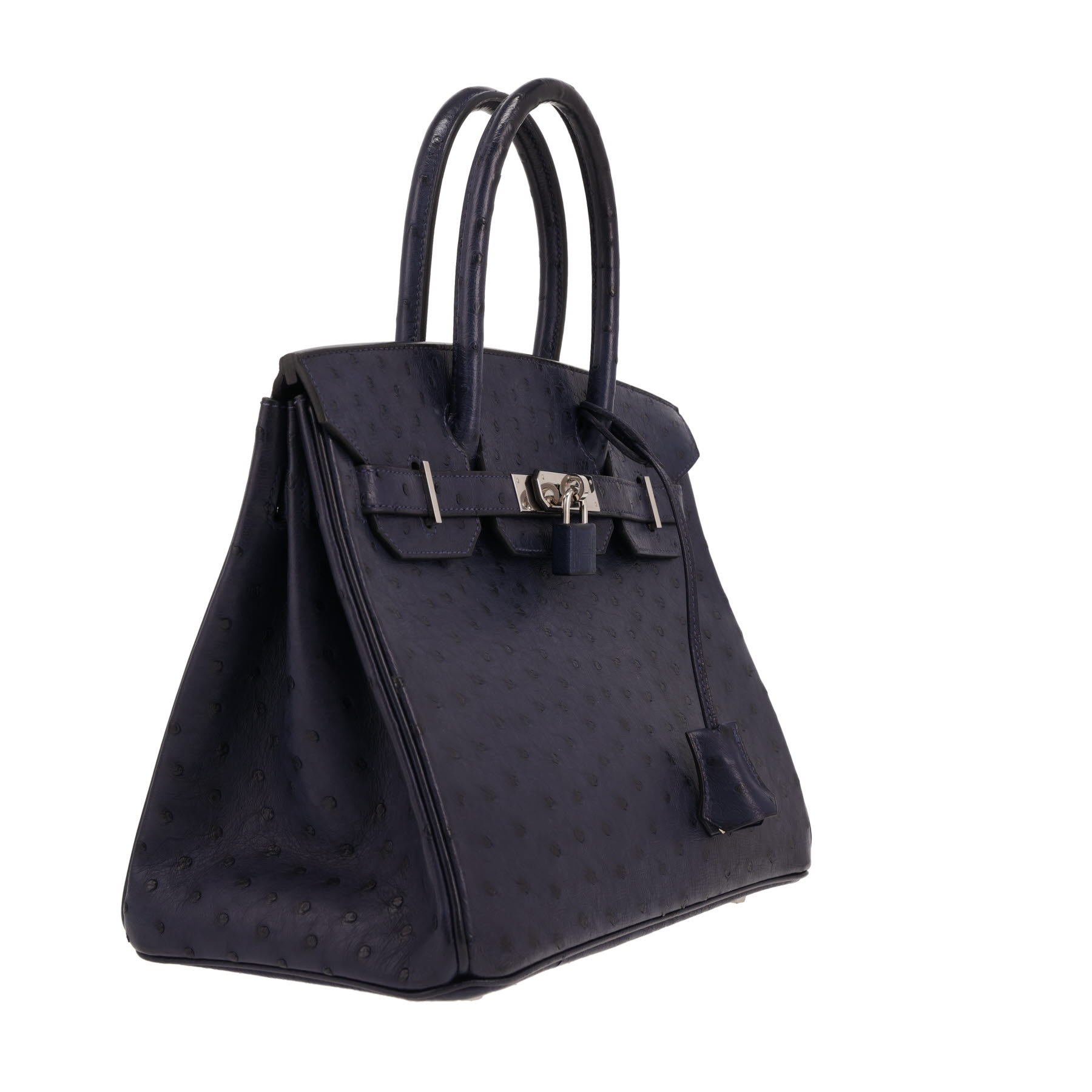 Hermès  Birkin 30 cm handbag  in Bleu Izmir ostrich leather