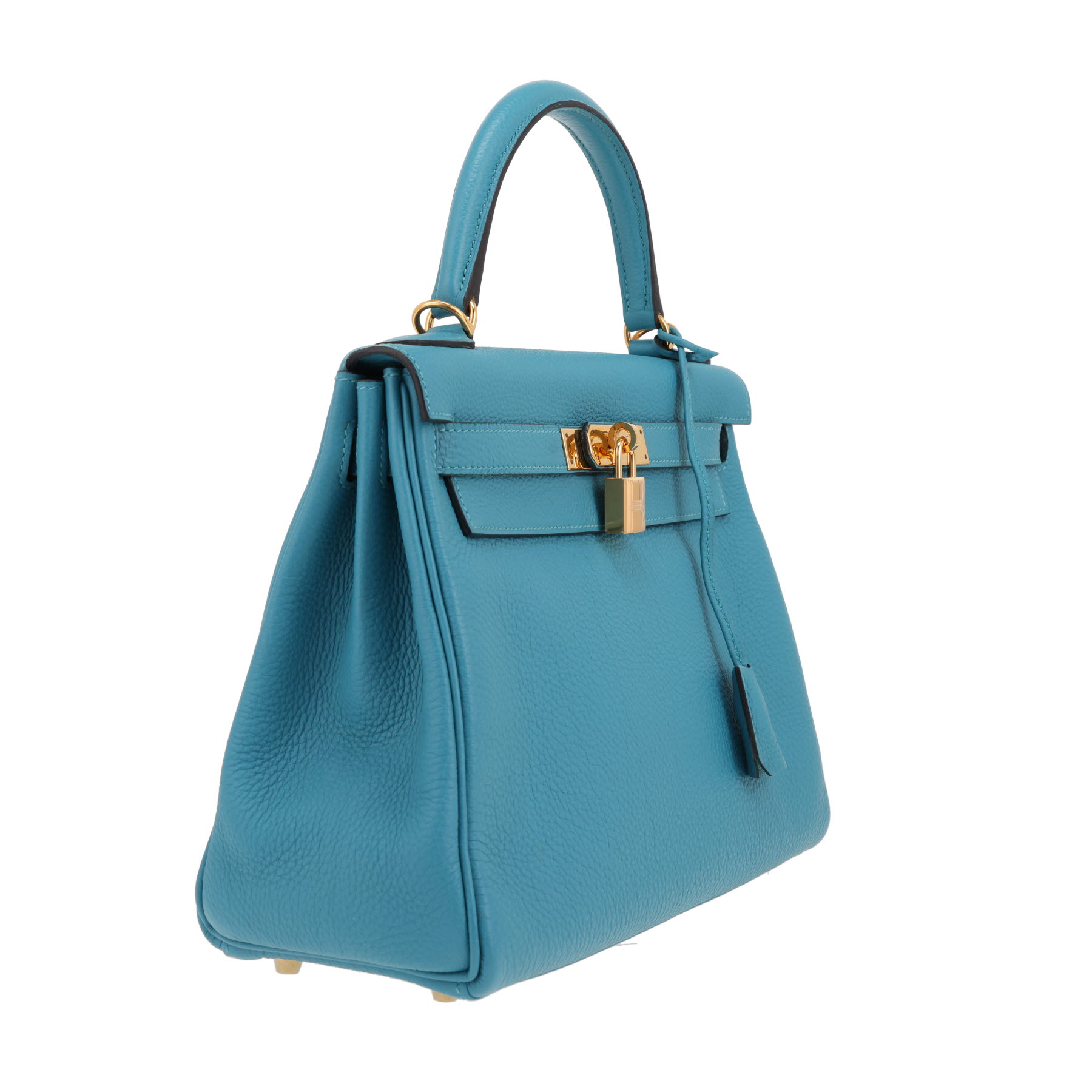 Hermès  Kelly 28 cm handbag  in blue jean togo leather