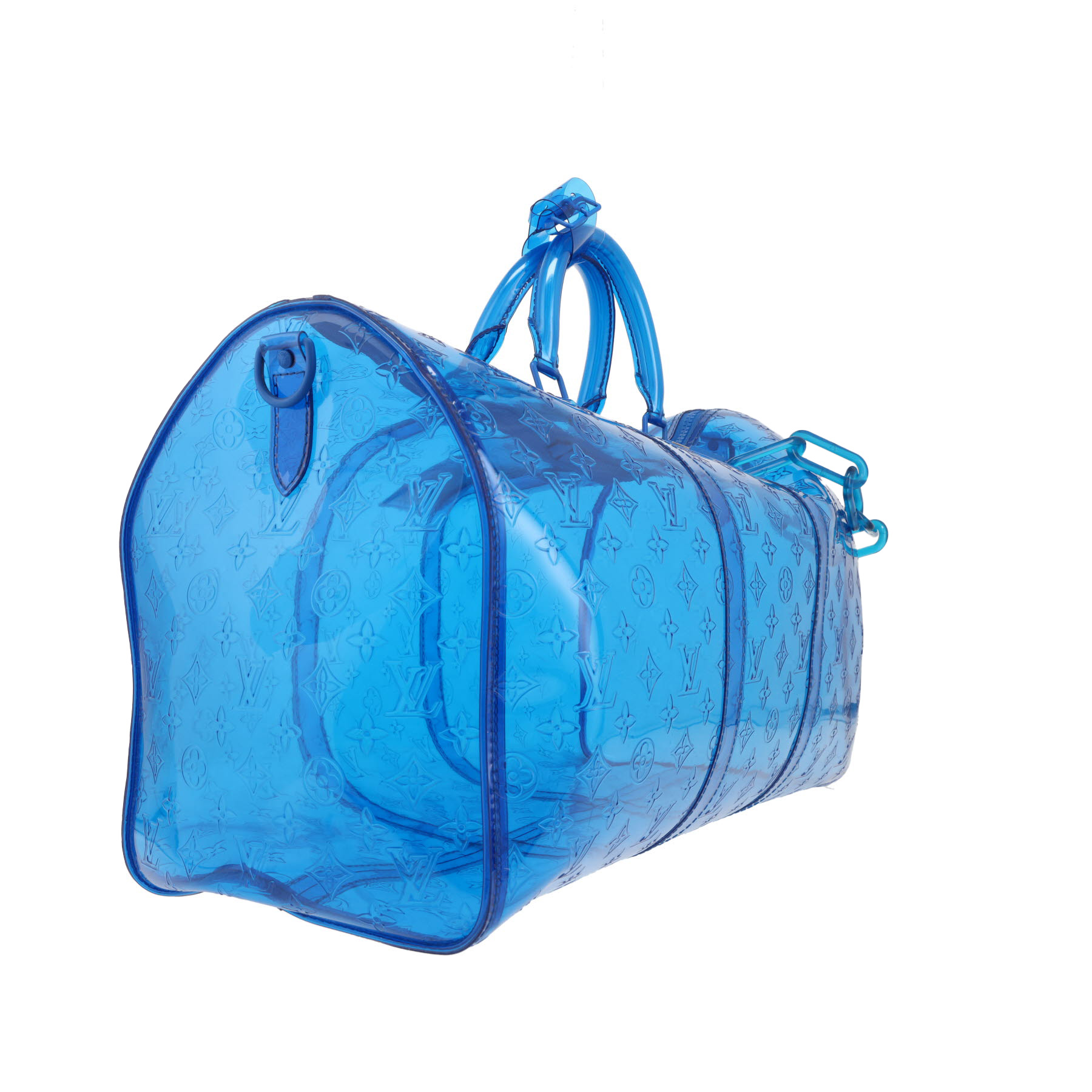 Louis Vuitton  Keepall Editions Limitées travel bag  in blue shading  vinyl  and blue vinyl