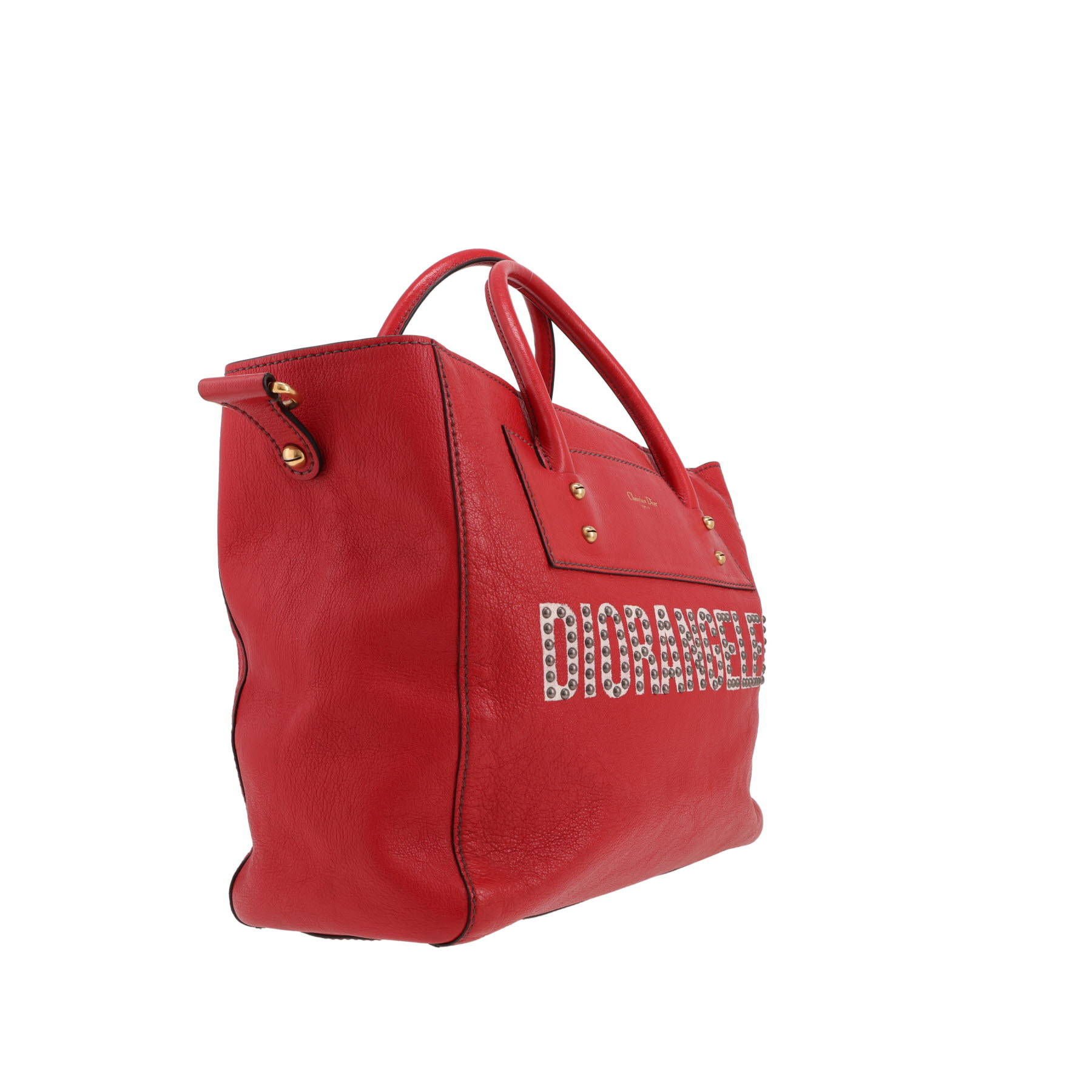 Dior   shopping bag  in red leather