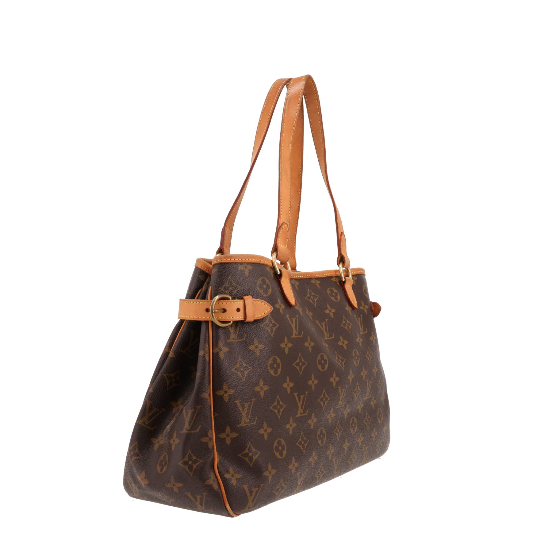 Louis Vuitton  Batignolles handbag  in brown monogram canvas  and natural leather