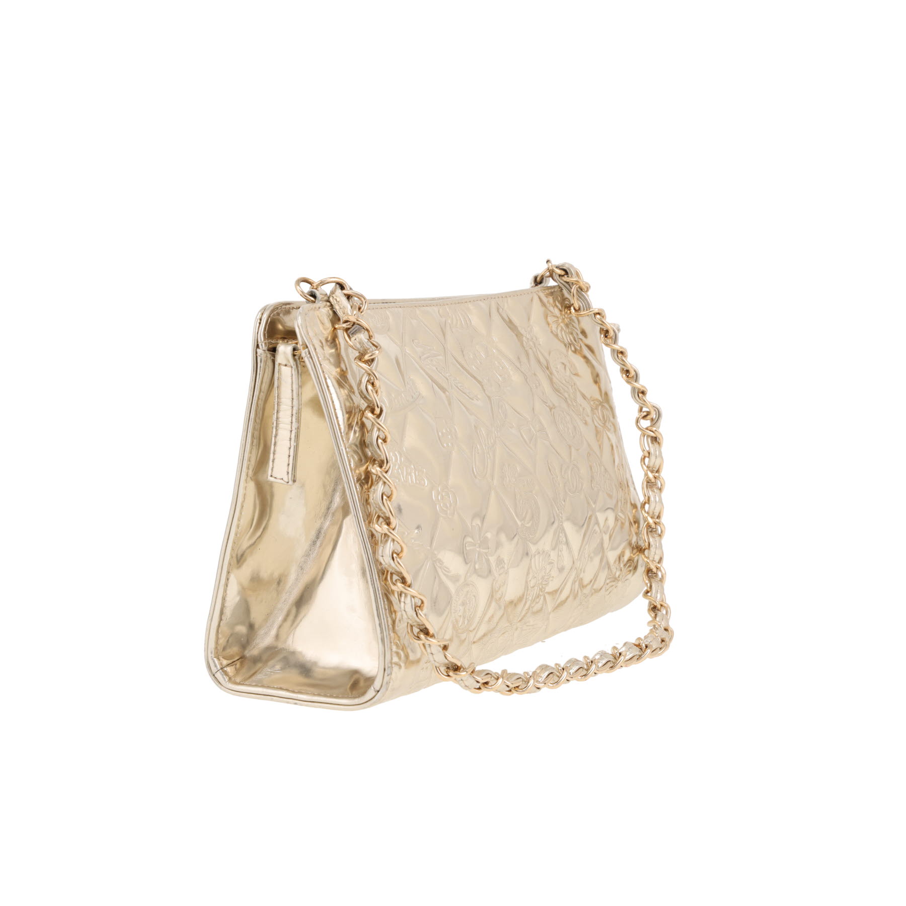 Bolso de mano Chanel  Chance N°5 en charol acolchado dorado