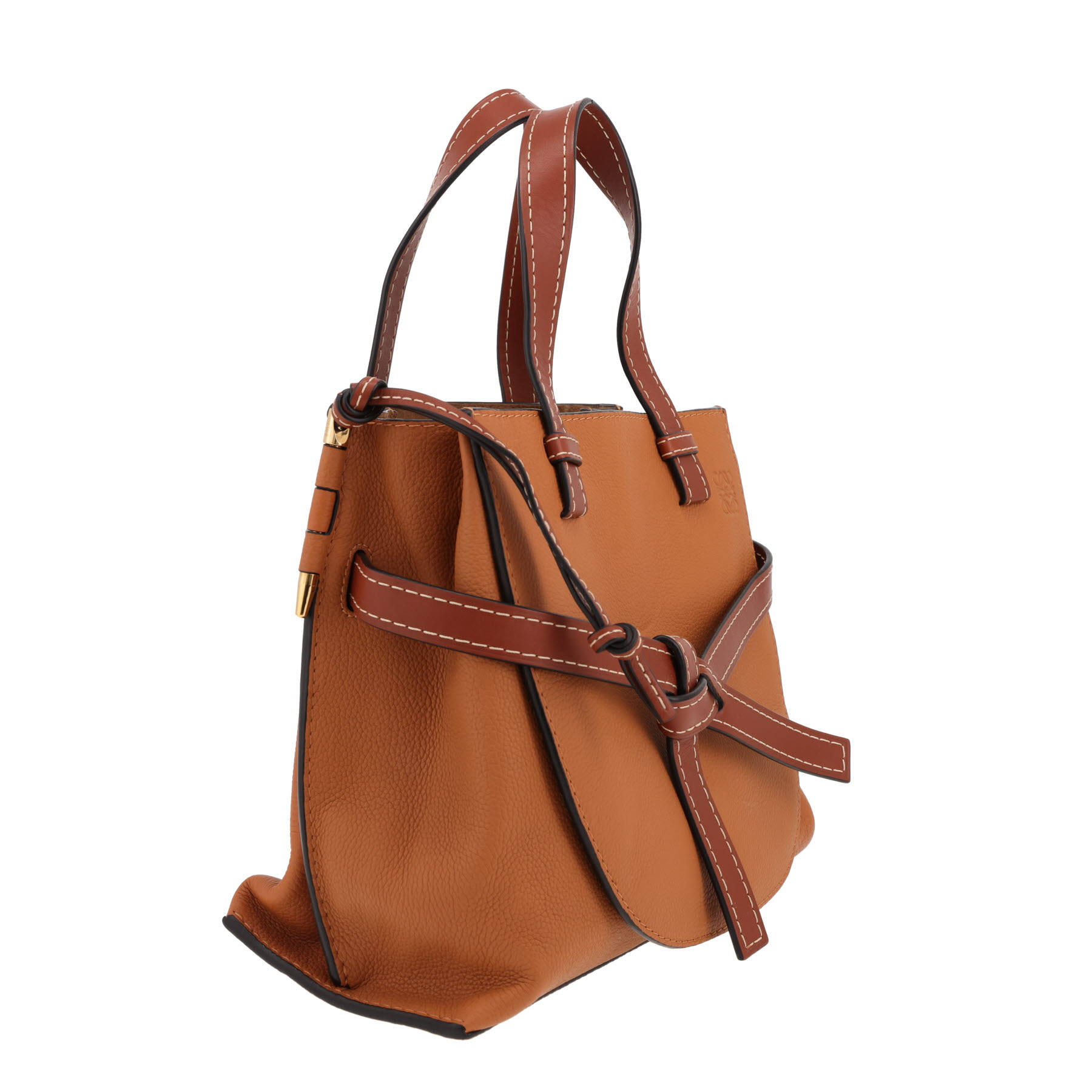 Loewe  Bucket handbag  in gold leather  and brown leather