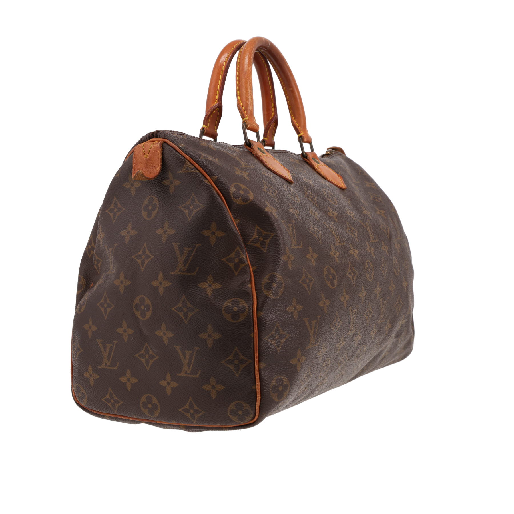 Sac à main Louis Vuitton  Speedy 35 en toile monogram marron et cuir naturel