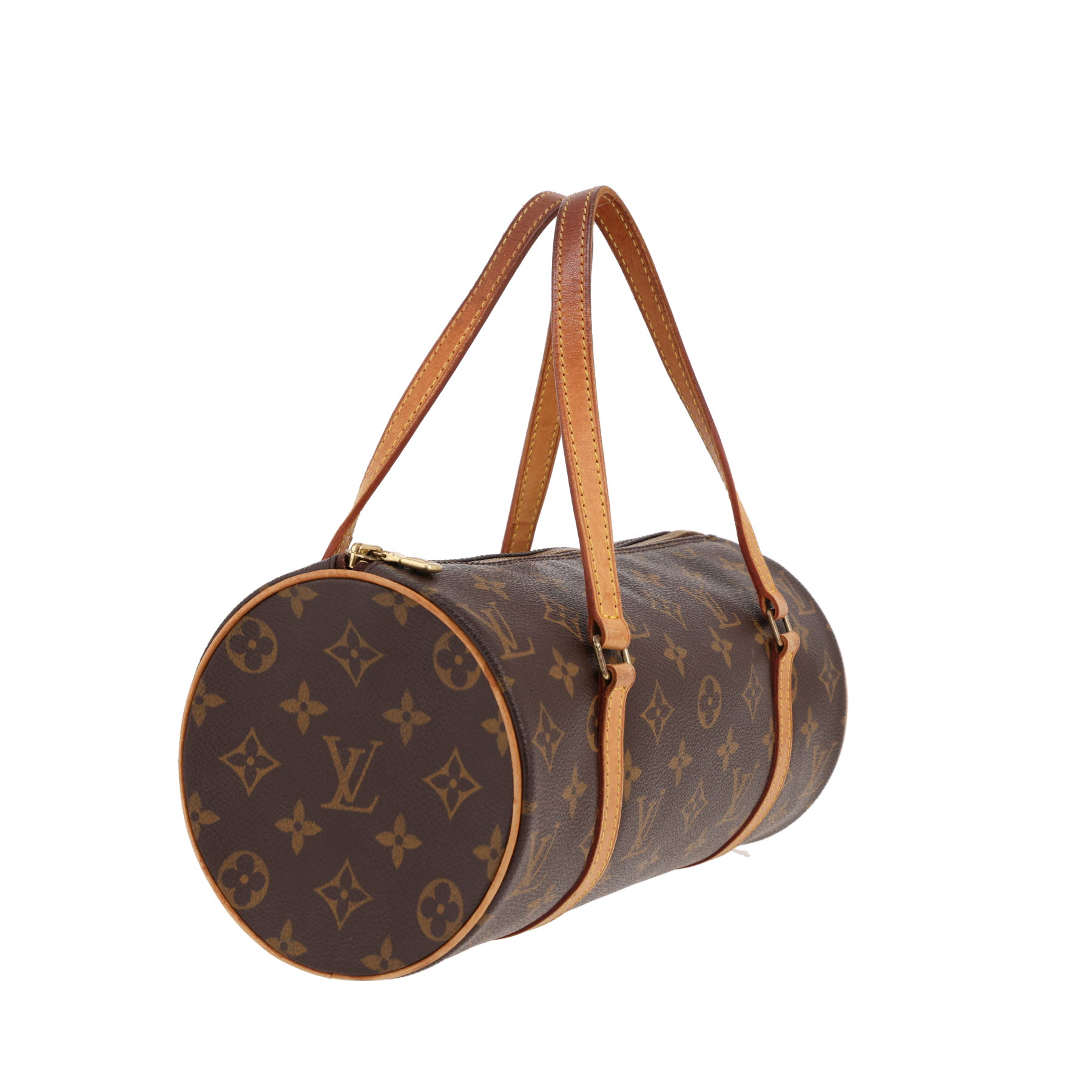 Louis Vuitton  Papillon handbag  in brown monogram canvas  and natural leather