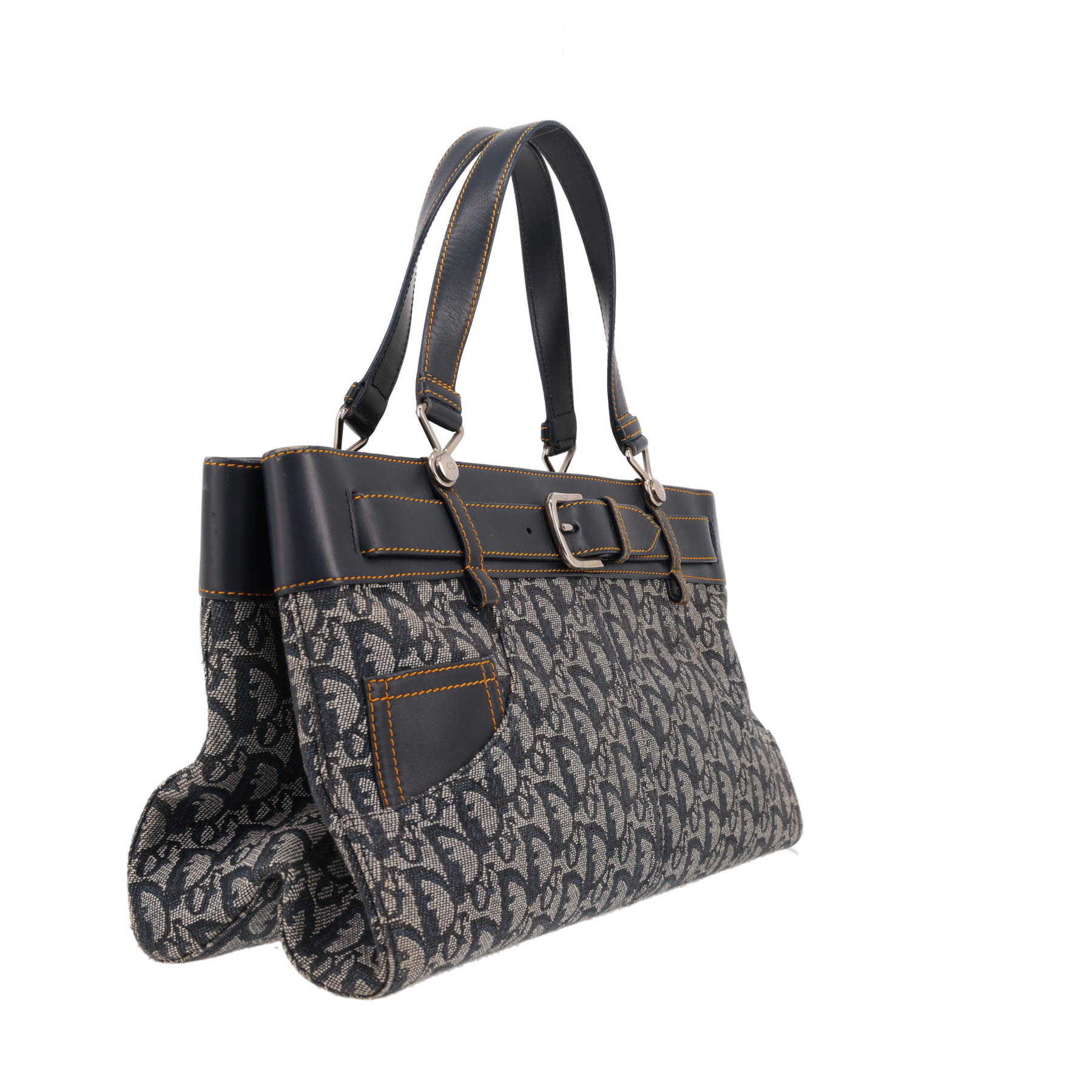 Bolso Cabás Dior  Jeans Pocket en lona denim Monogram azul y cuero azul