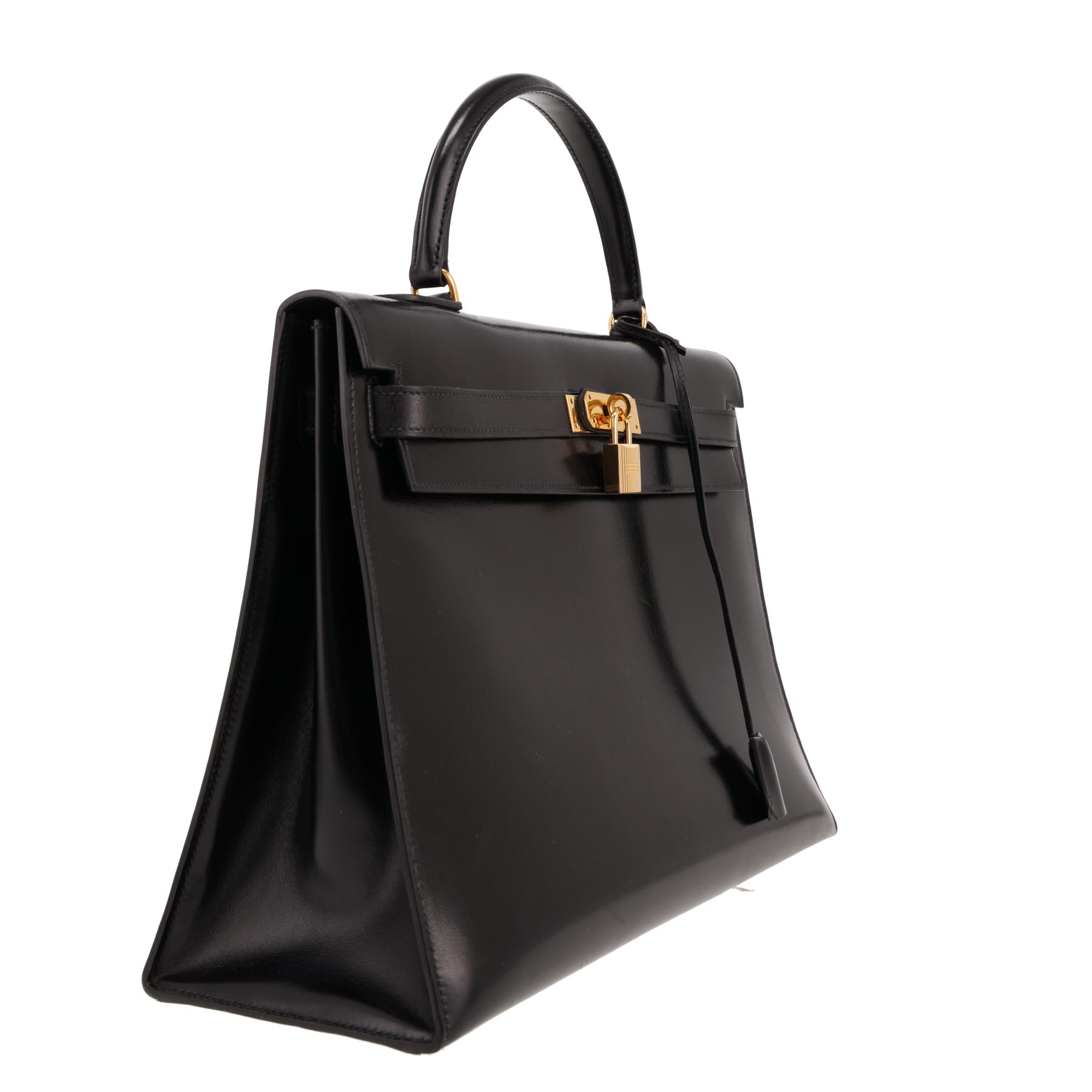 Bolso de mano Hermès  Kelly 35 cm en cuero box negro