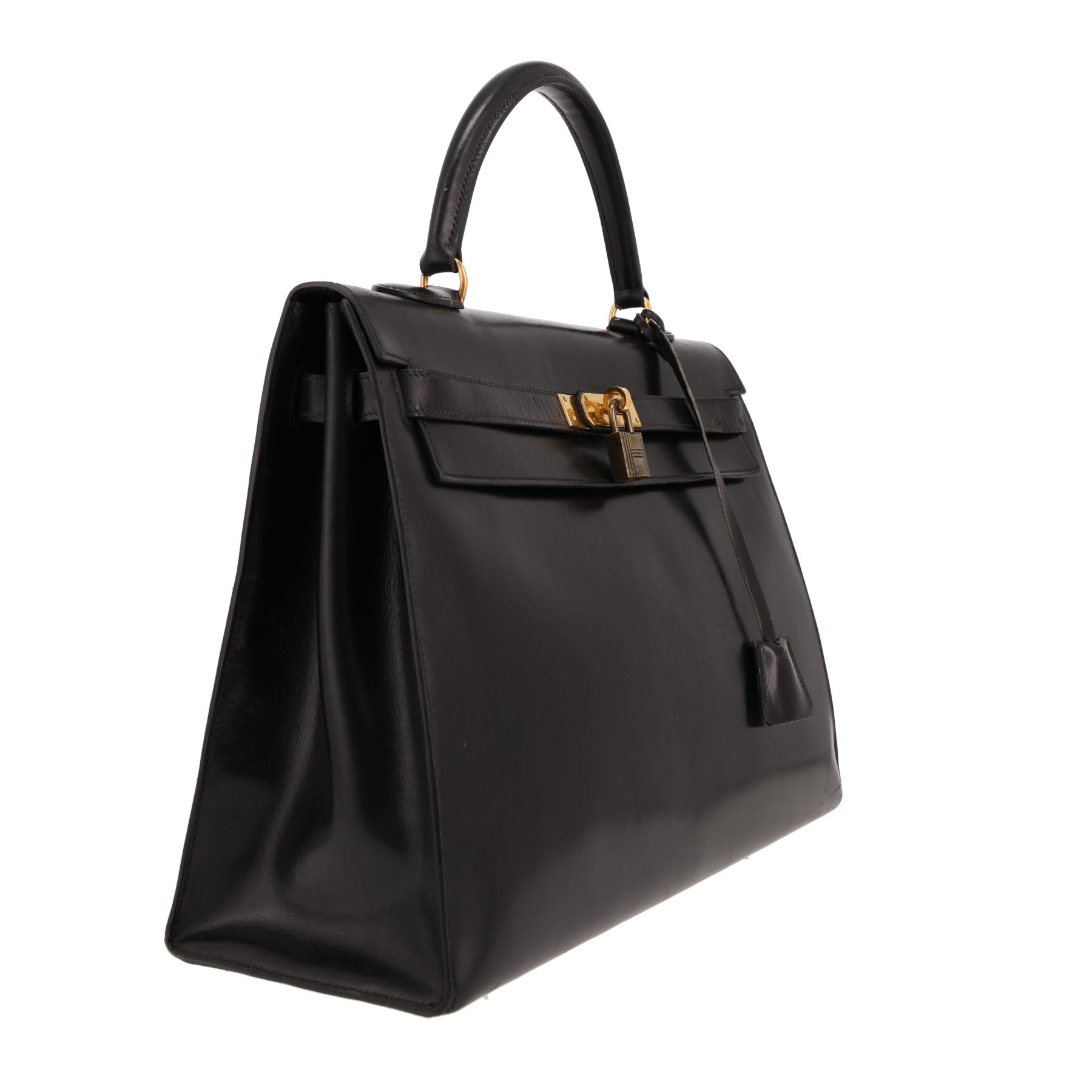 Hermès  Kelly 35 cm handbag  in black box leather