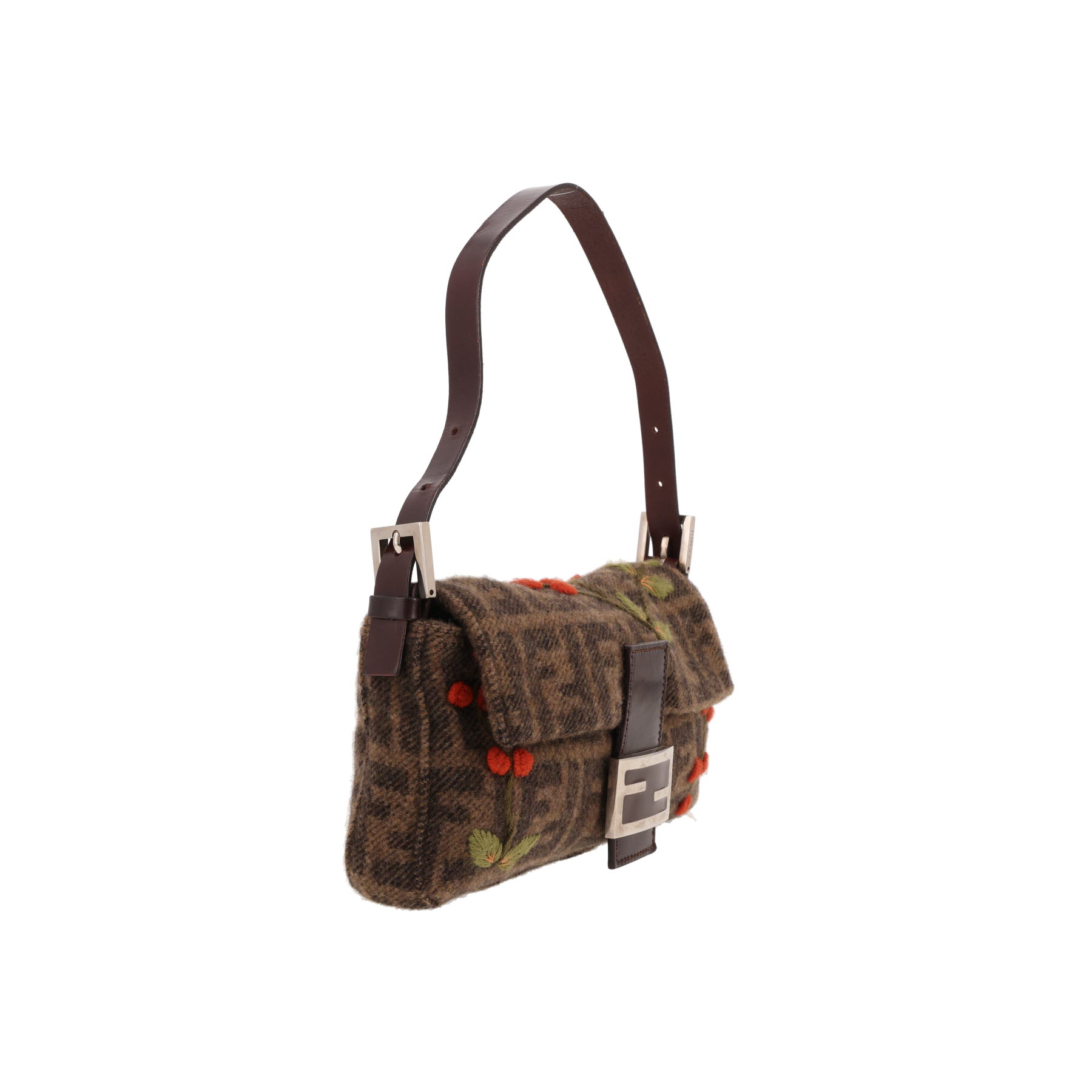 Fendi  Baguette handbag  in brown whool