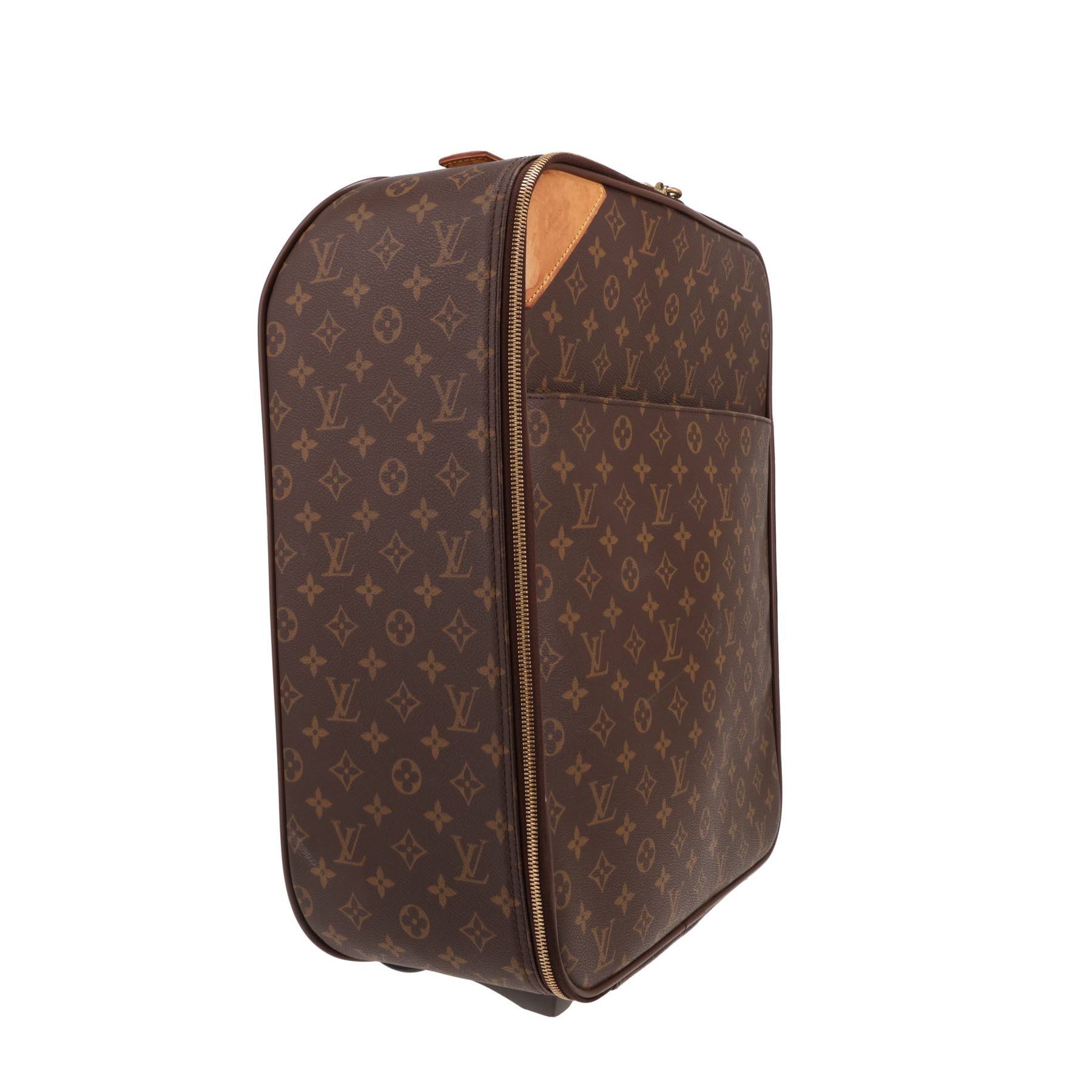 Louis Vuitton  Pegase suitcase  in brown monogram canvas  and natural leather