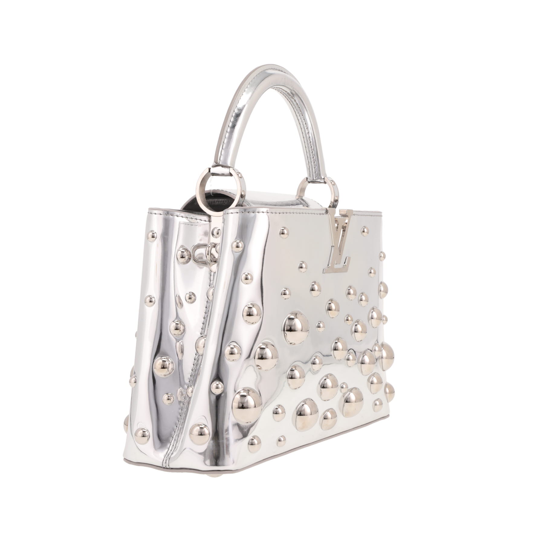 Louis Vuitton  Capucines BB handbag  in silver leather