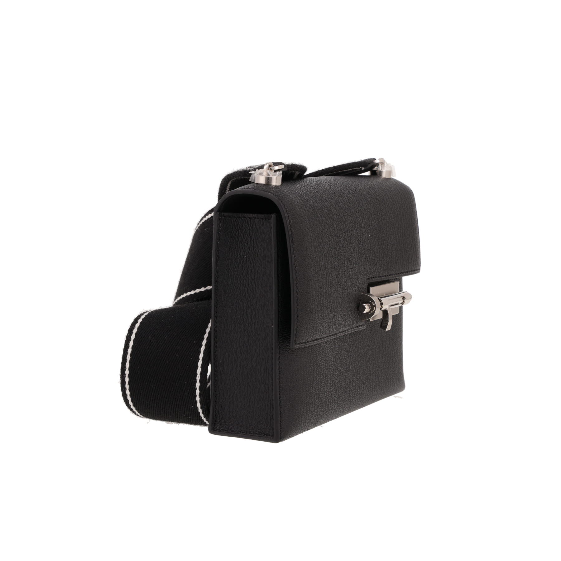 Bolso bandolera de Hermès con cierre de cuero Mysore Noir