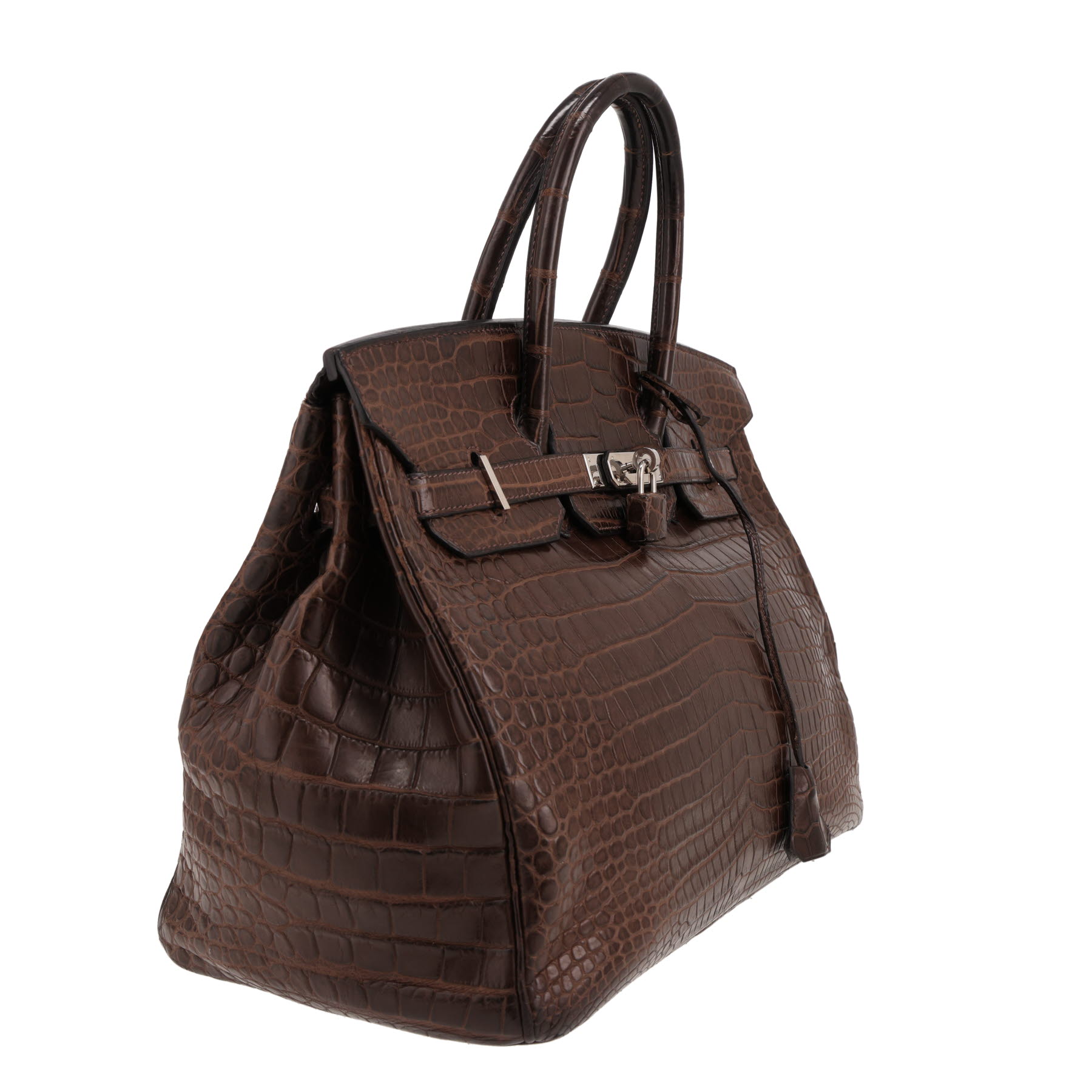 Hermès  Birkin 35 cm handbag  in brown porosus crocodile