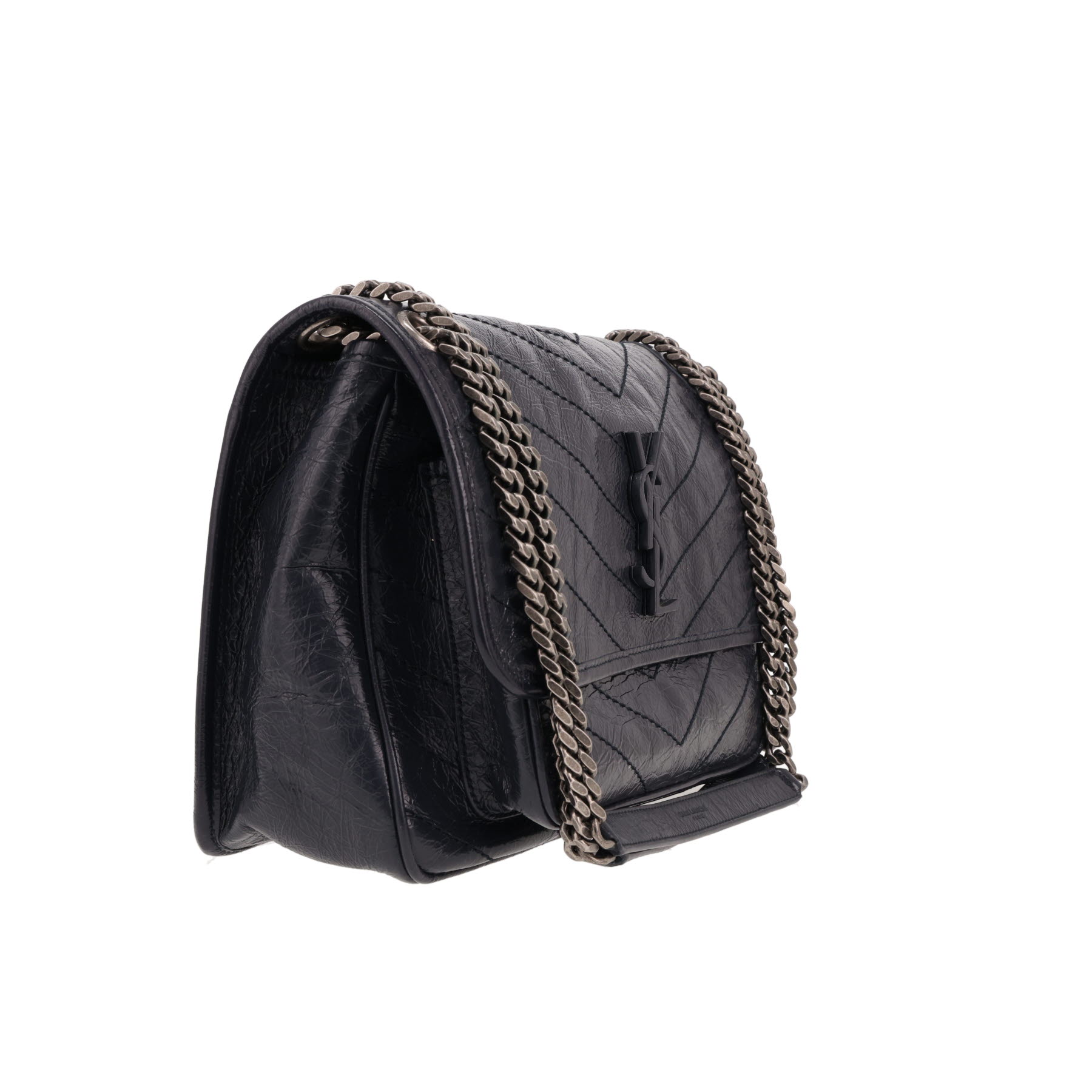 Bolso bandolera Saint Laurent  Niki en cuero azul marino