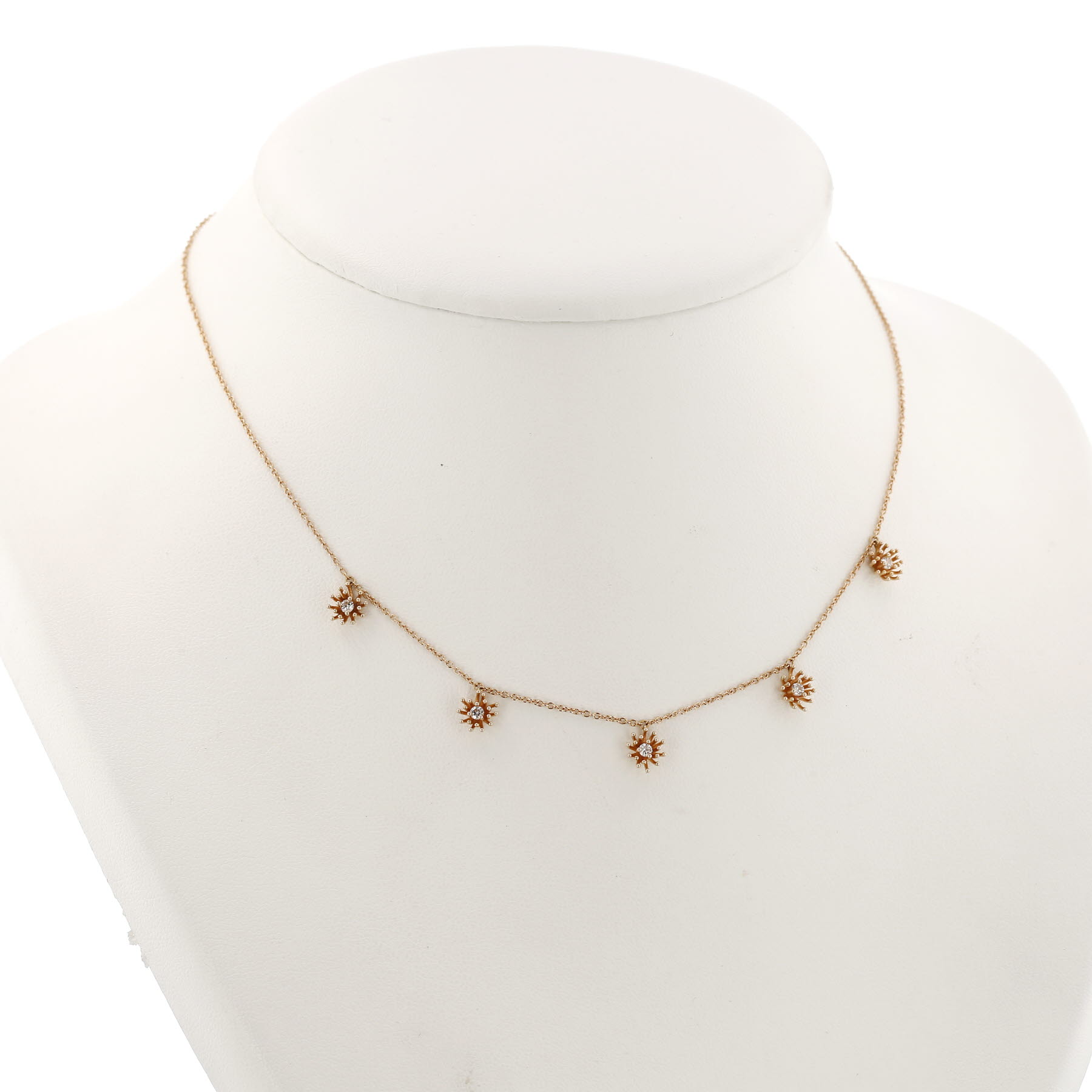 Collier Mellerio Le Petit Cactus Vanille en or rose et diamants