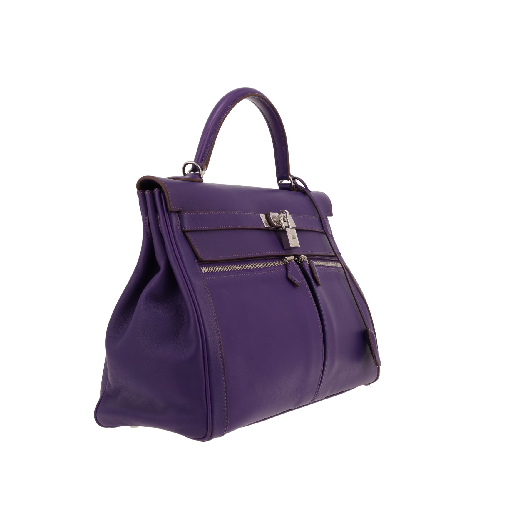 Sac à main Hermès  Kelly Lakis en cuir Swift violet Anemone