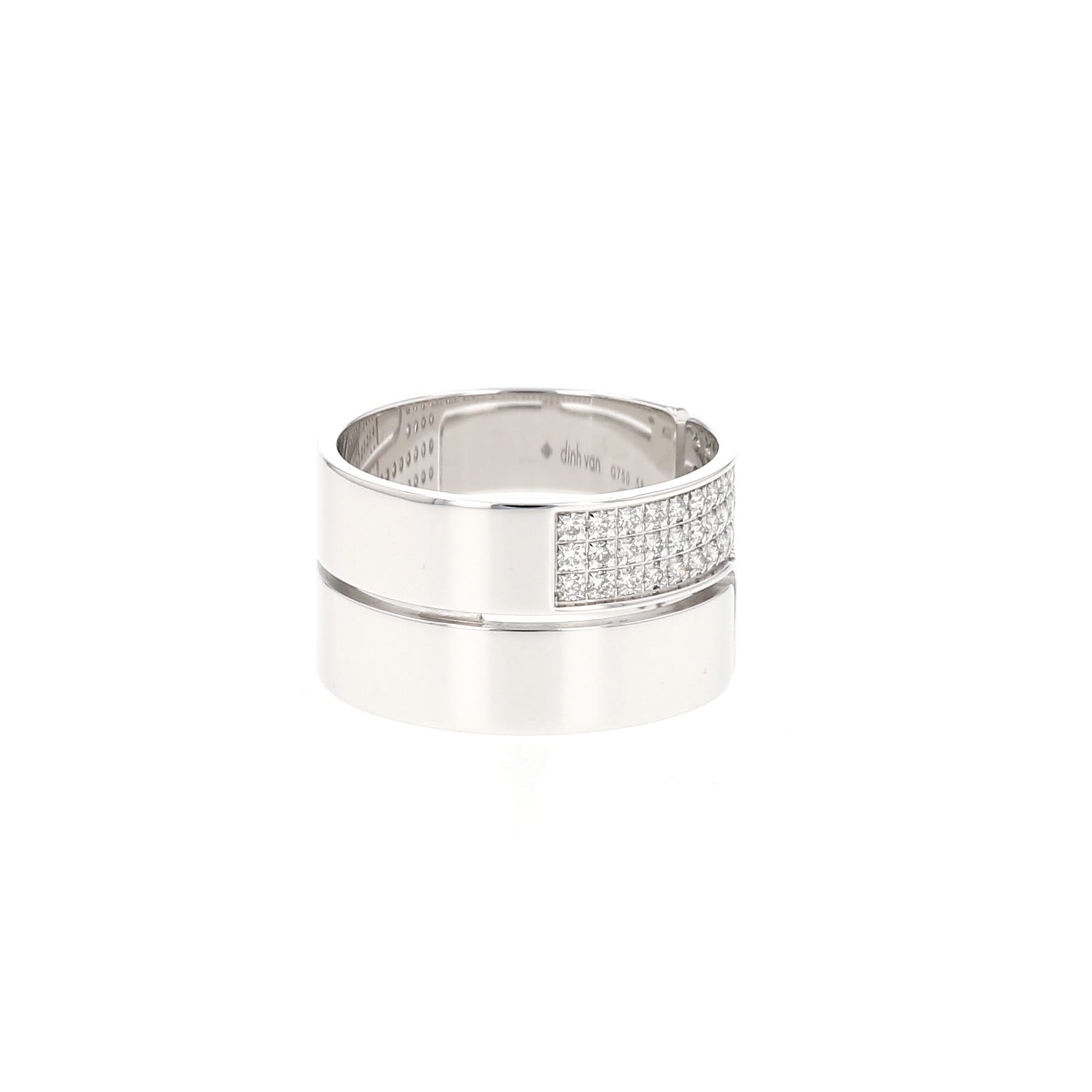 Dinh Van Seventies large model ring in white gold and diamonds