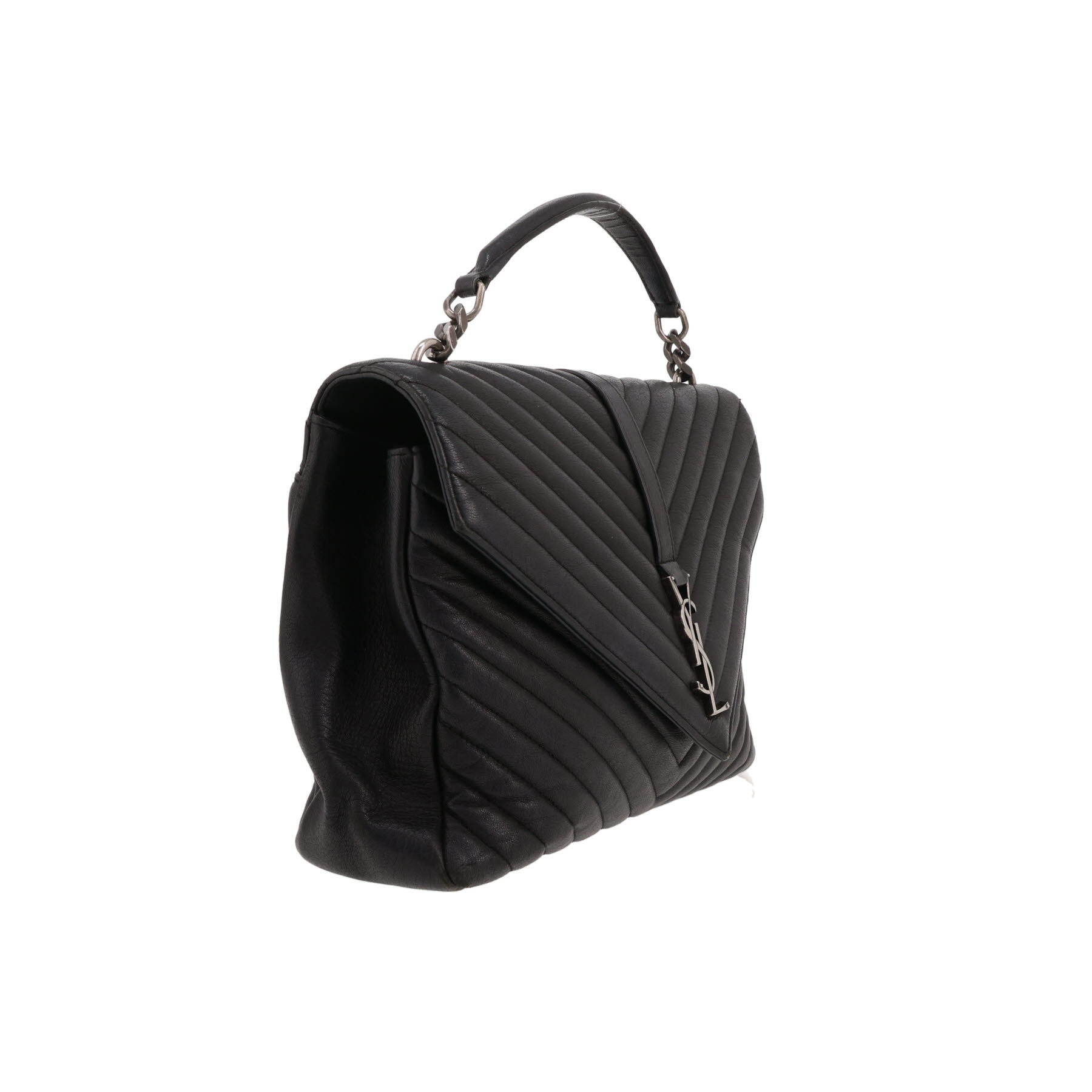 Borsa Saint Laurent  College in pelle trapuntata a zigzag nera