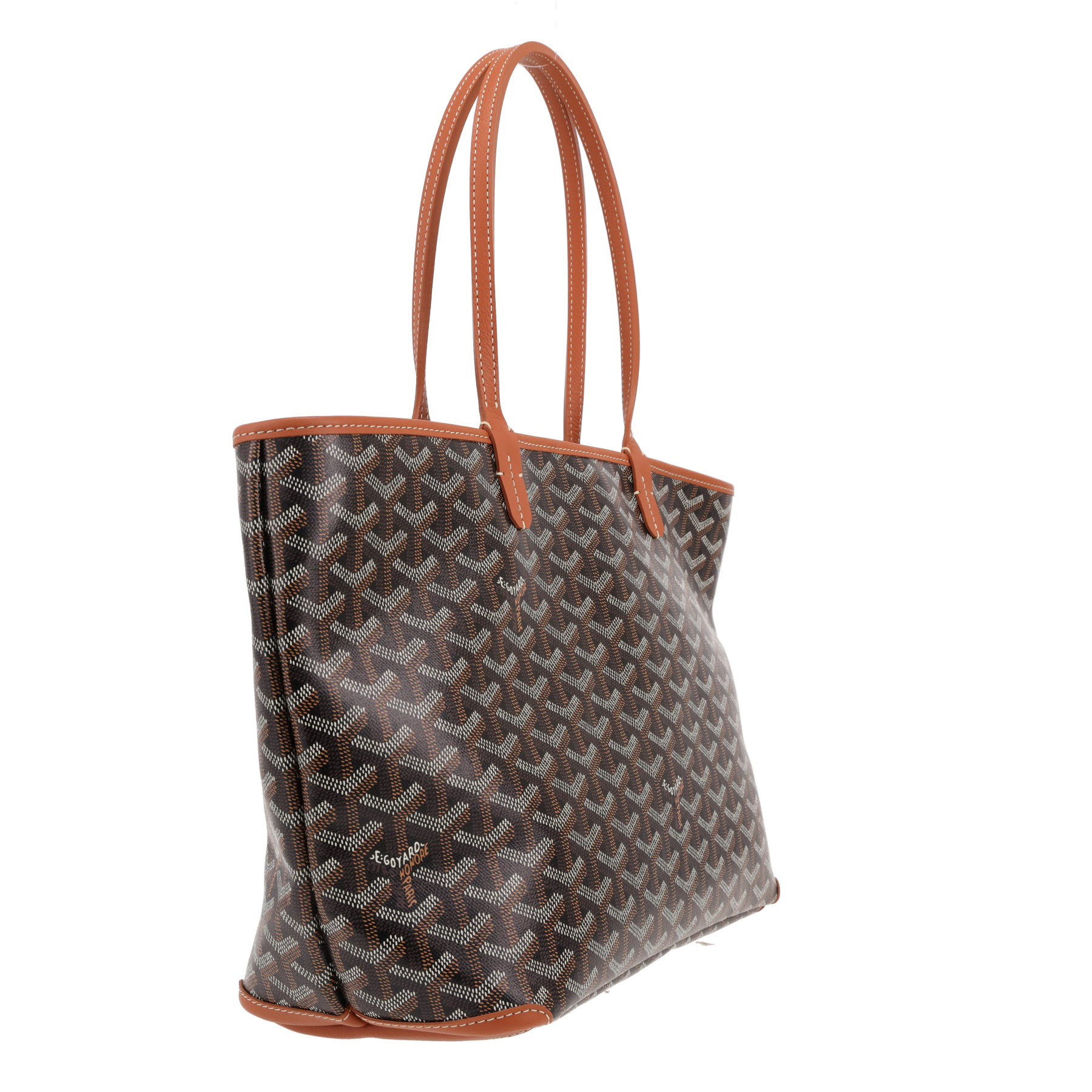 Goyard  Artois shopping bag  in brown Goyard canvas  and brown leather