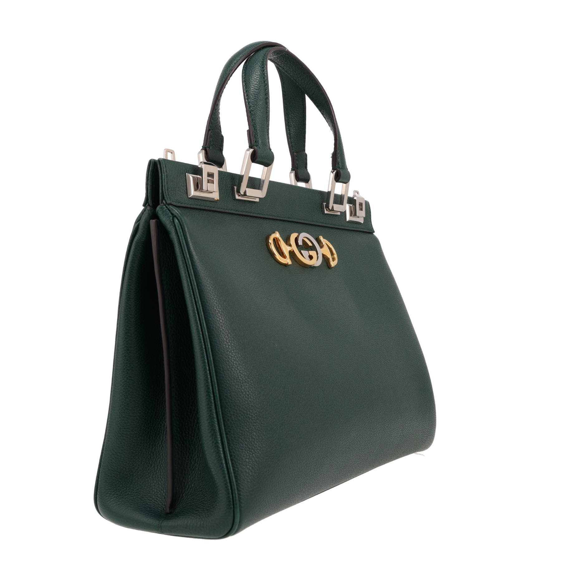 Gucci  Zumi handbag  in green grained leather