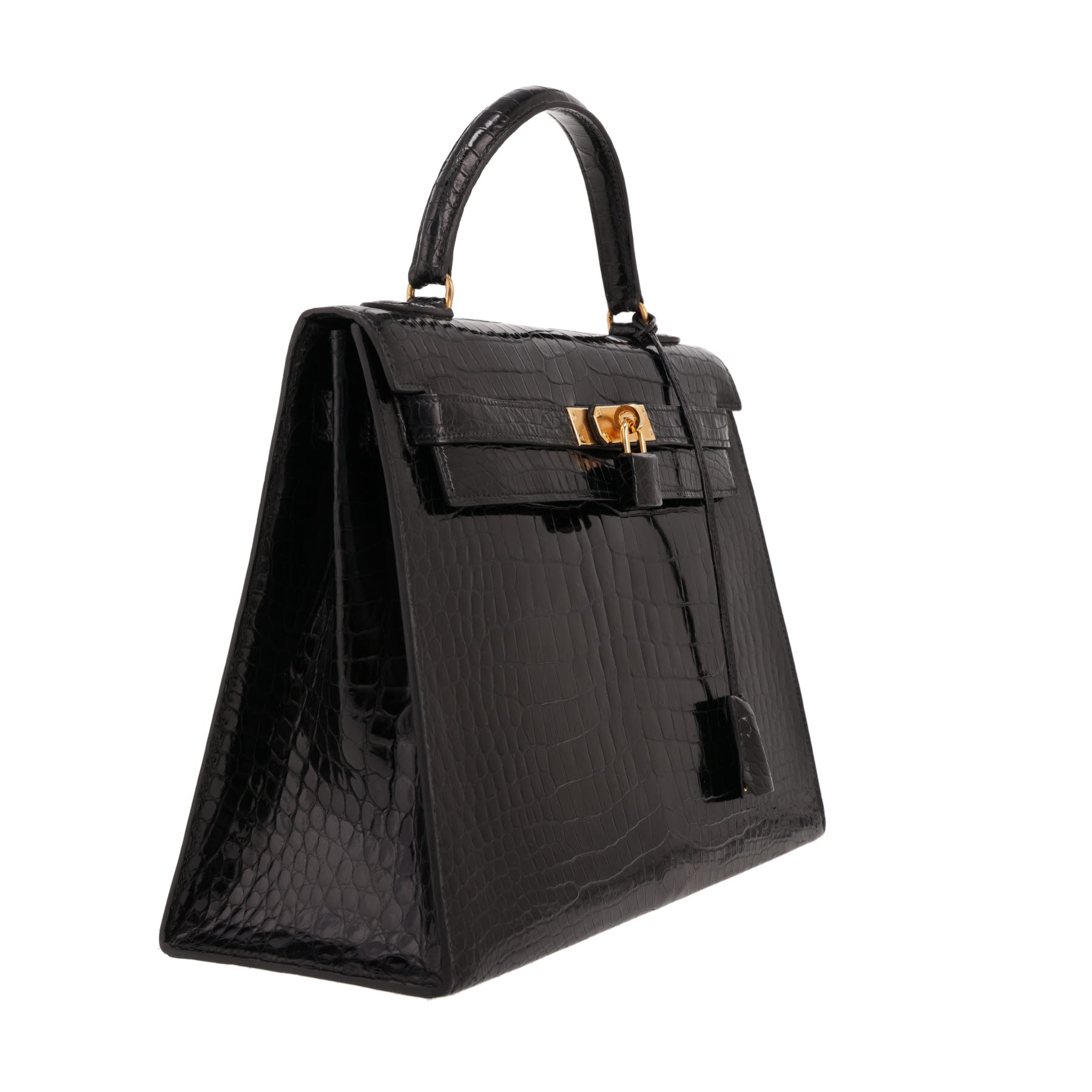 Hermès  Kelly 32 cm handbag  in black porosus crocodile