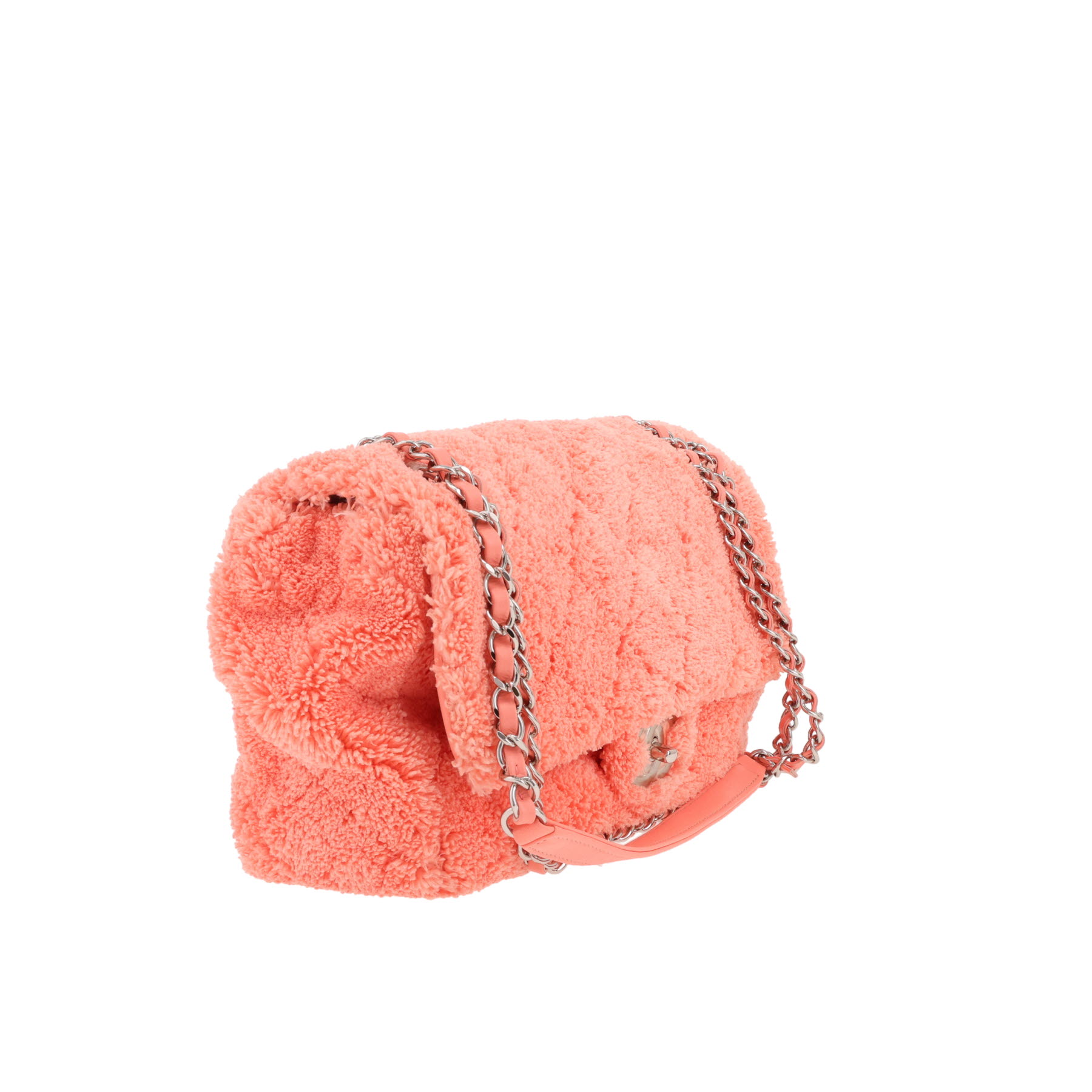 Sac à main Chanel  Timeless en tissu-éponge rose